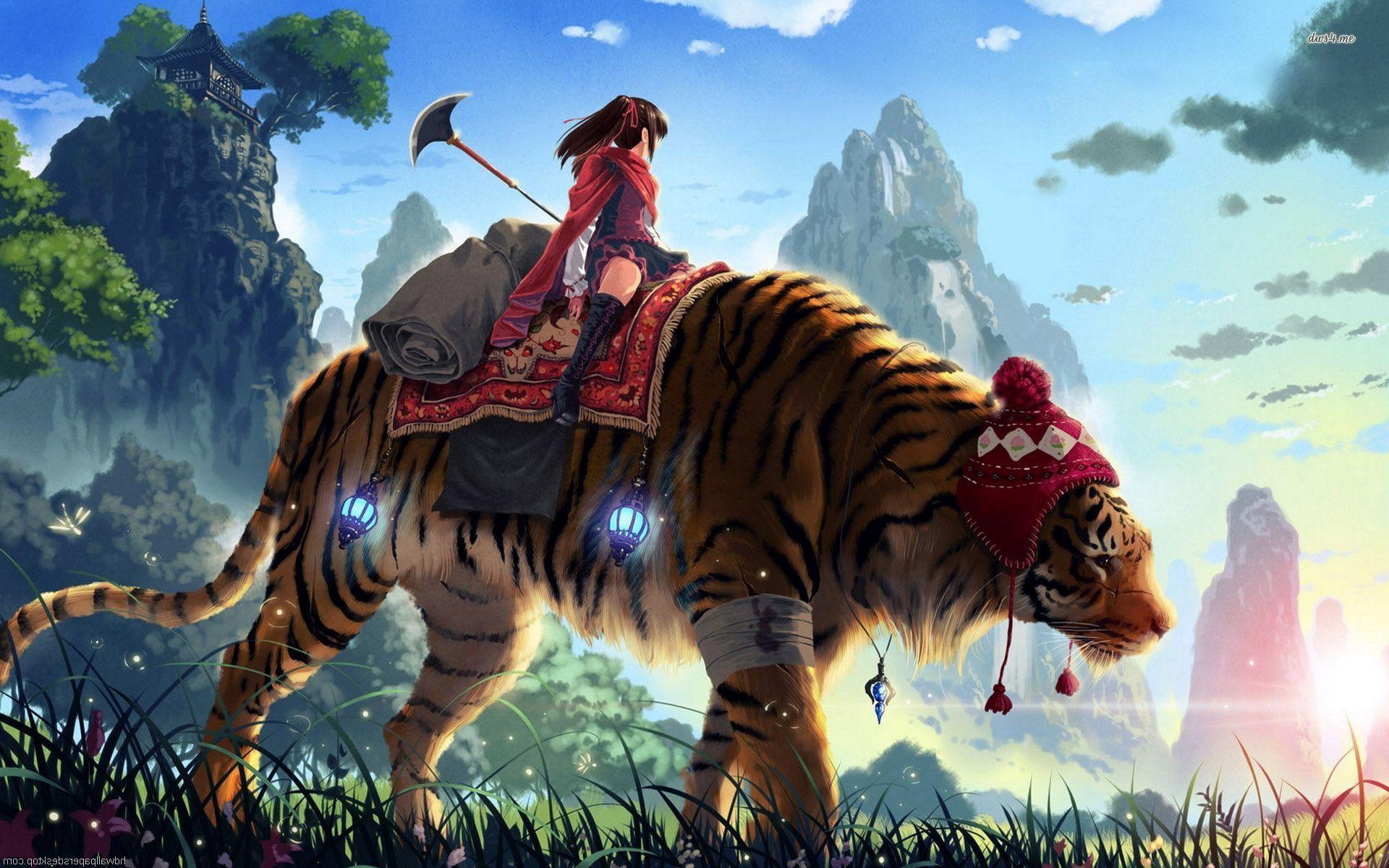 1920x1200 Anime Tigers Wallpaper