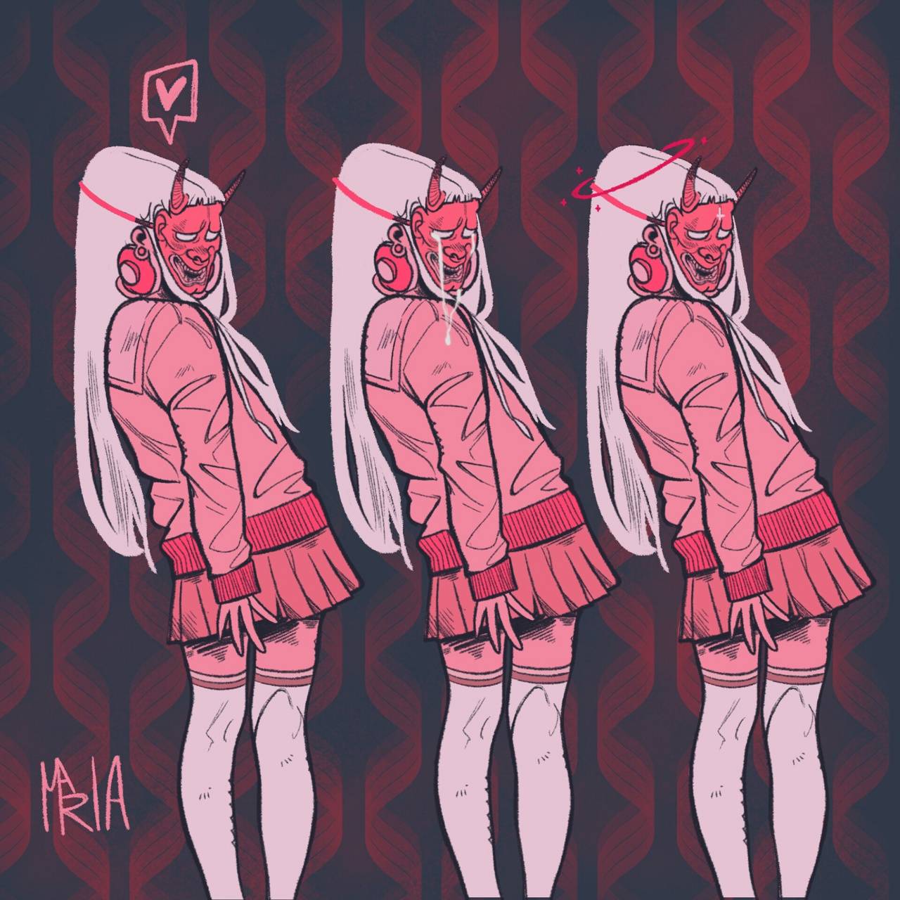 1280x1280 devil girl wallpaper