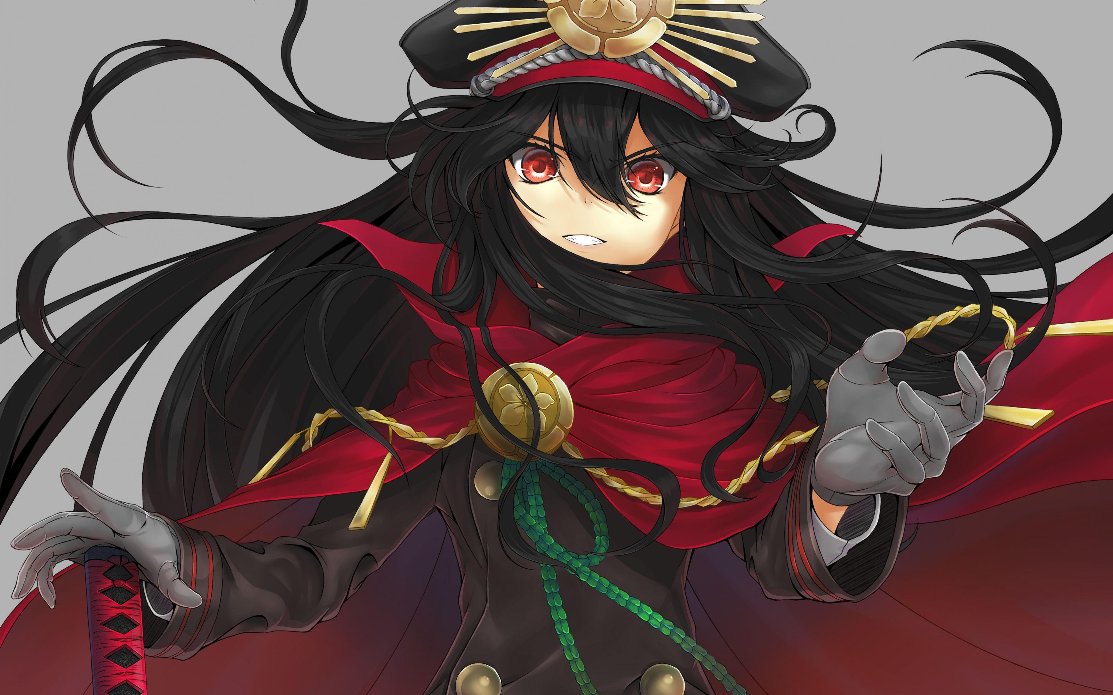 3840x2400 Desktop Wallpaper Black Hair, Demon Archer, Oda Nobunaga, Anime Girl, HD Image, Picture, Background, 907d3f
