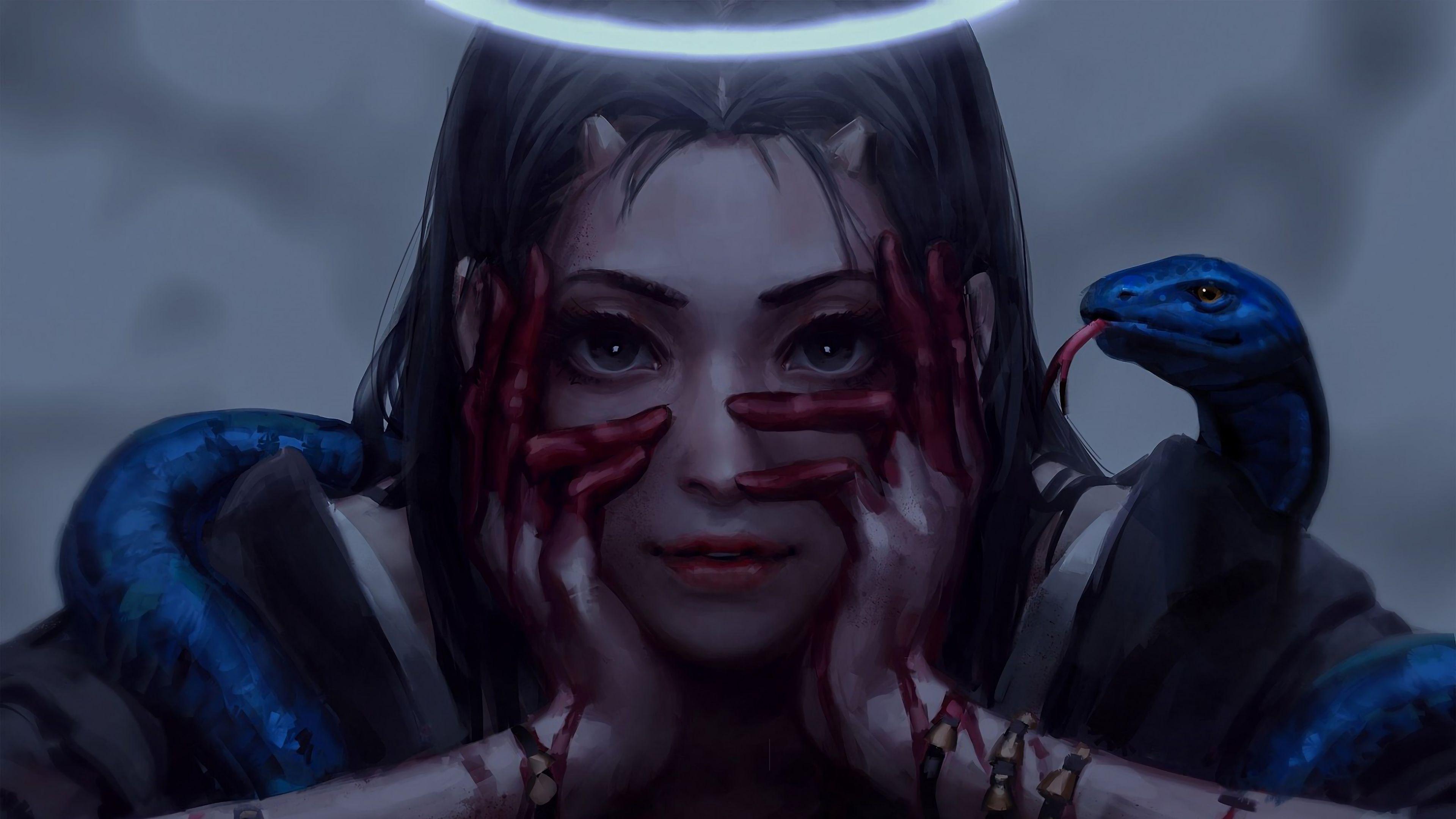 3840x2160 Demon Snake Anime 4K Wallpaper