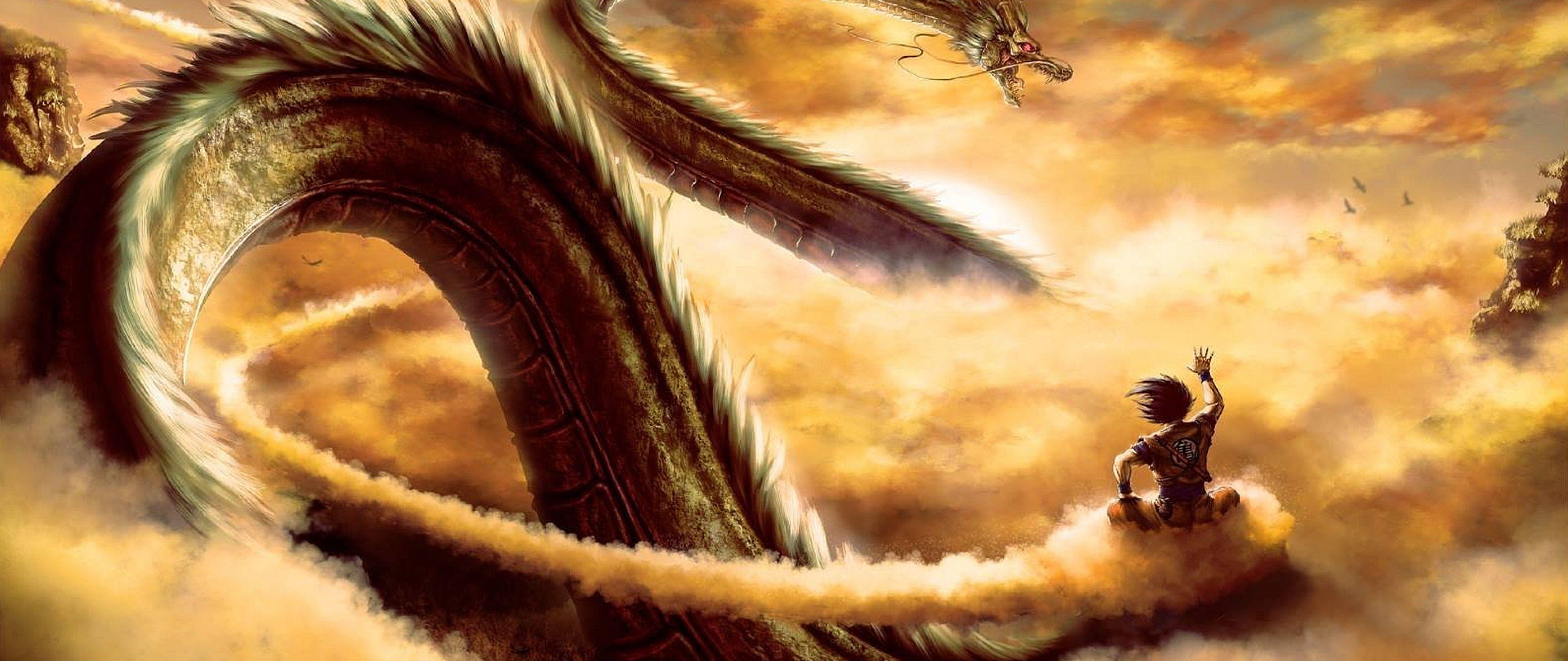 5120x2160 Shenron And Goku Wallpaper for Desktop and Mobiles 4K Ultra HD Wide TV