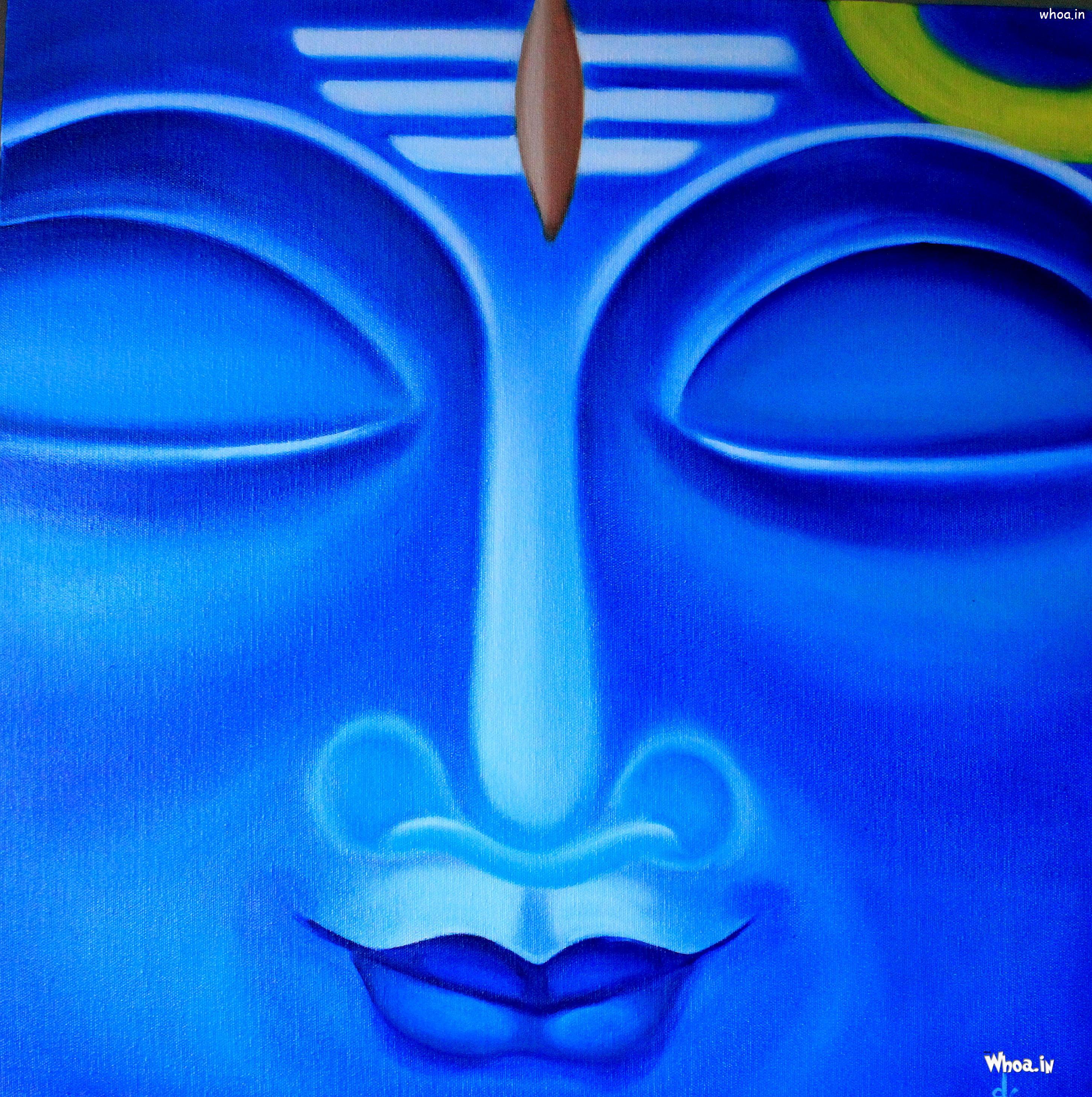 2904x2917 Lord Shiva Blue Color Face Hình nền HD