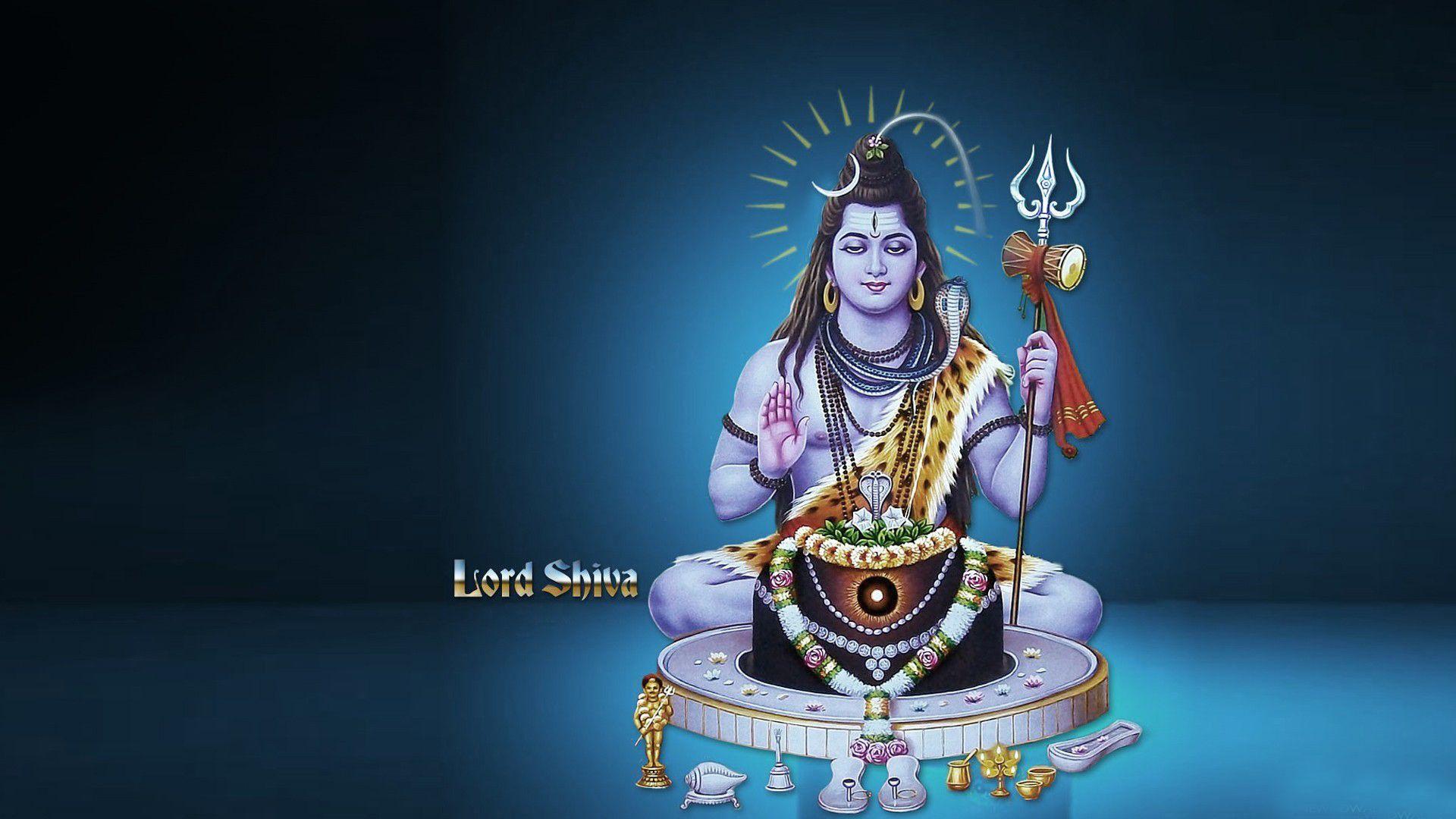 1920x1080 Lord Shiva Wallpaper Tải xuống miễn phí Hình nền Lord Shiva - Shiv Shankar Image Blue Background