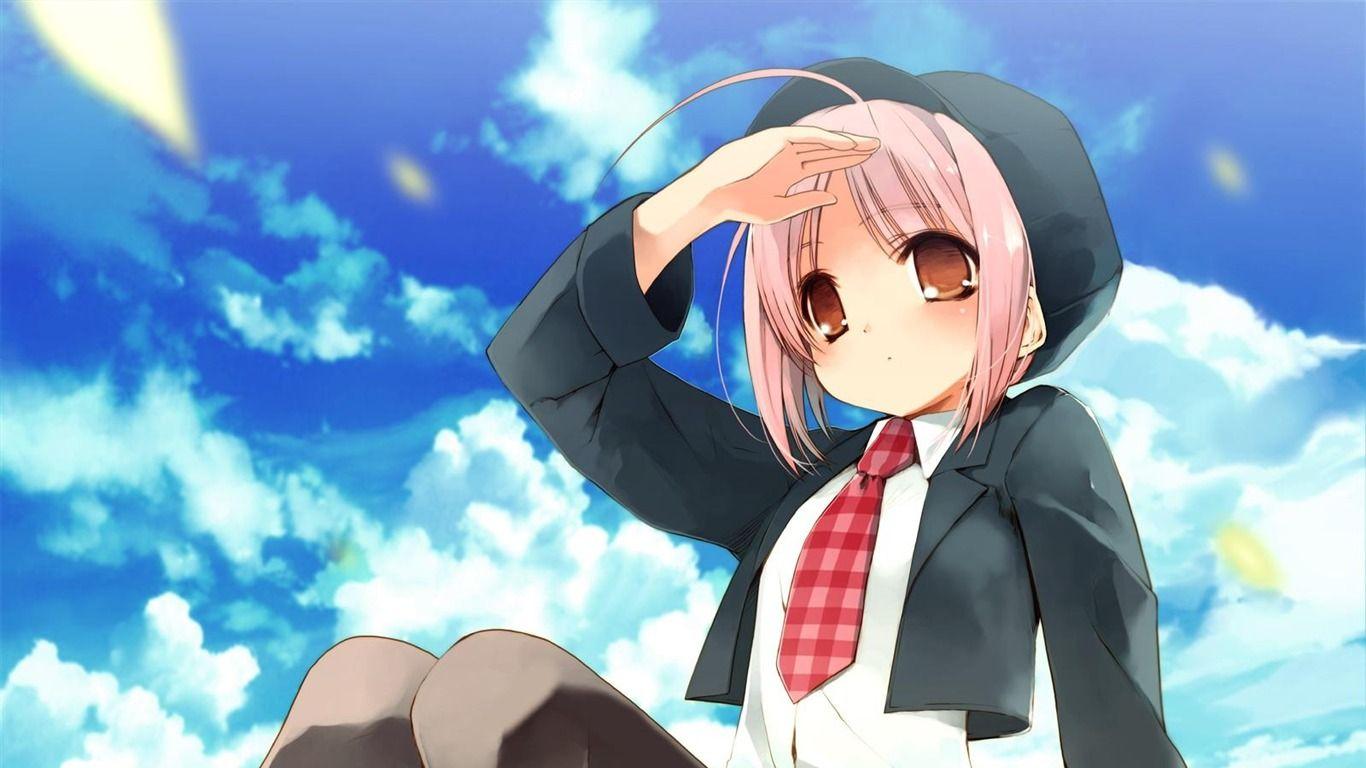 1366x768 Anime Girl Cute Cartoon Characters Wallpaper