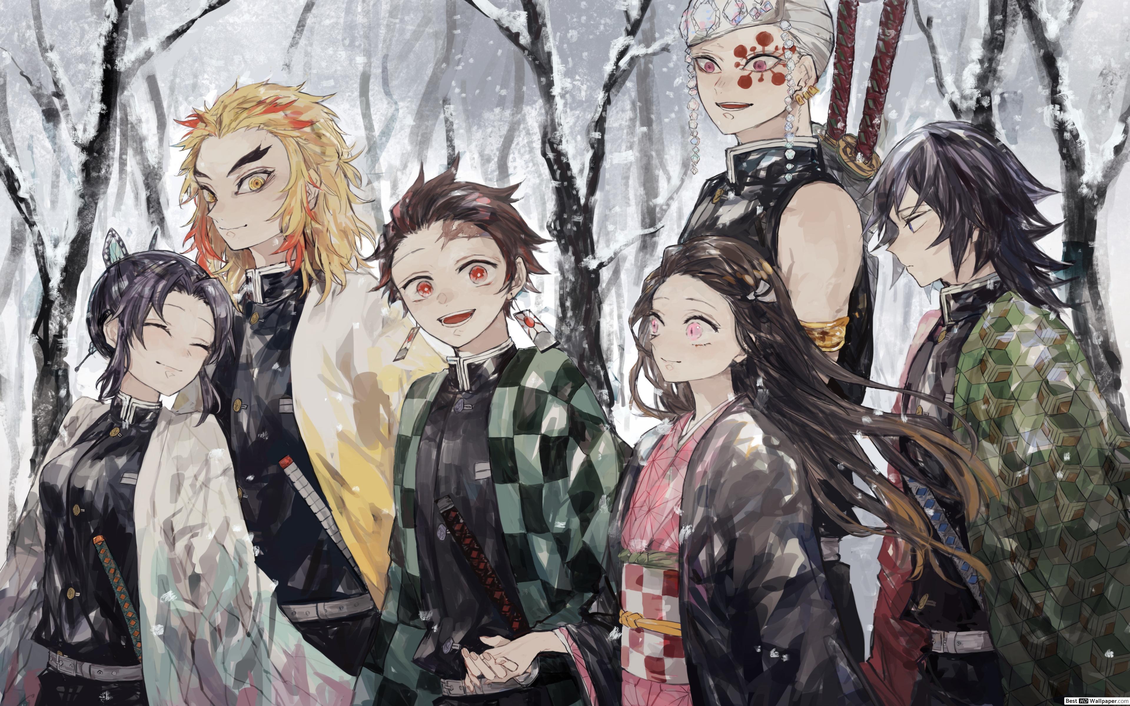 3840x2400 Demon Slayer : Kimetsu No Yaiba Anime Characters HD wallpaper download