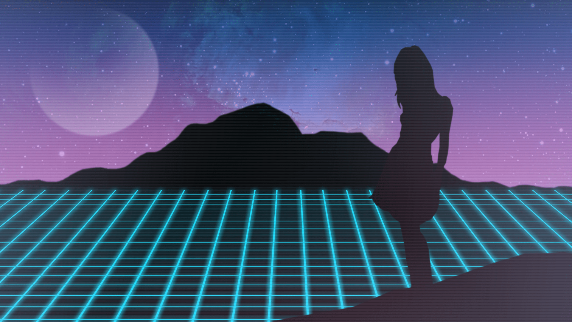 1920x1080 1980s Neon Digital Art Sky Wallpaper:1920x1080