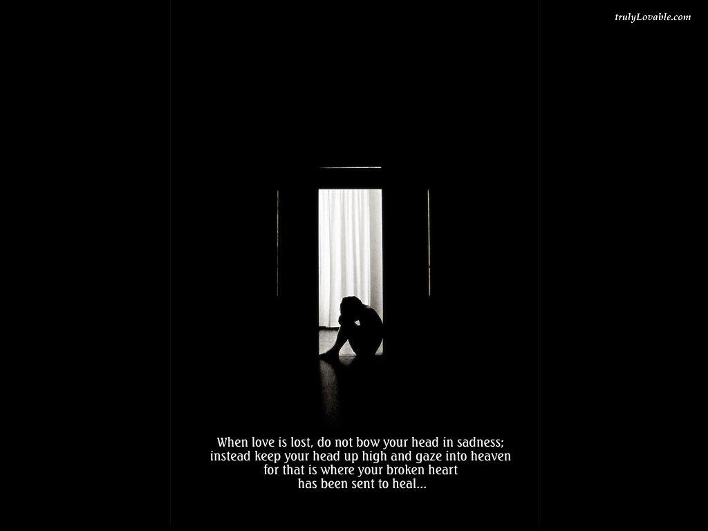 1024x768 Deep Broken Heart Wallpaper With Quotes