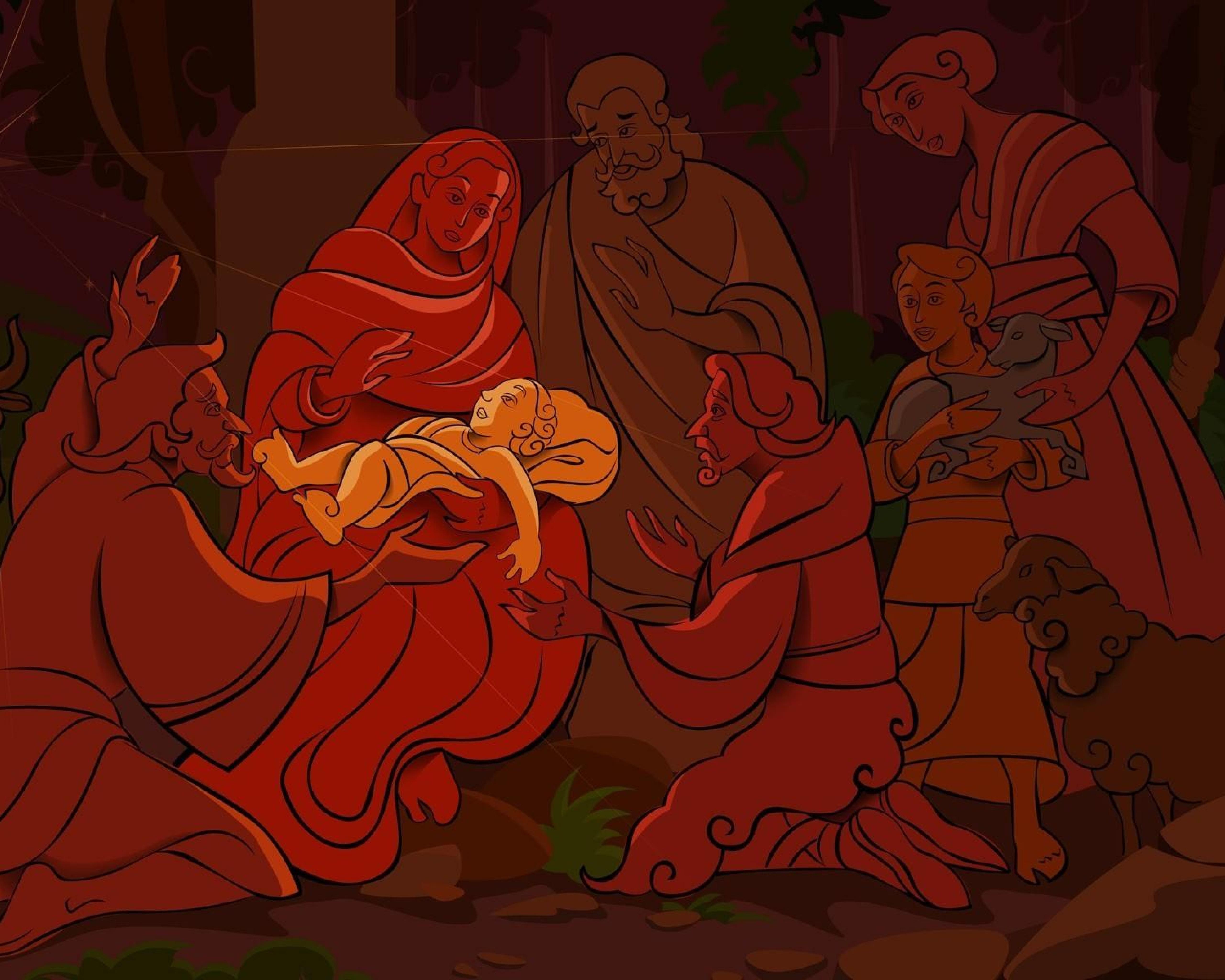 5120x4096 Nativity Scene Desktop Wallpaper