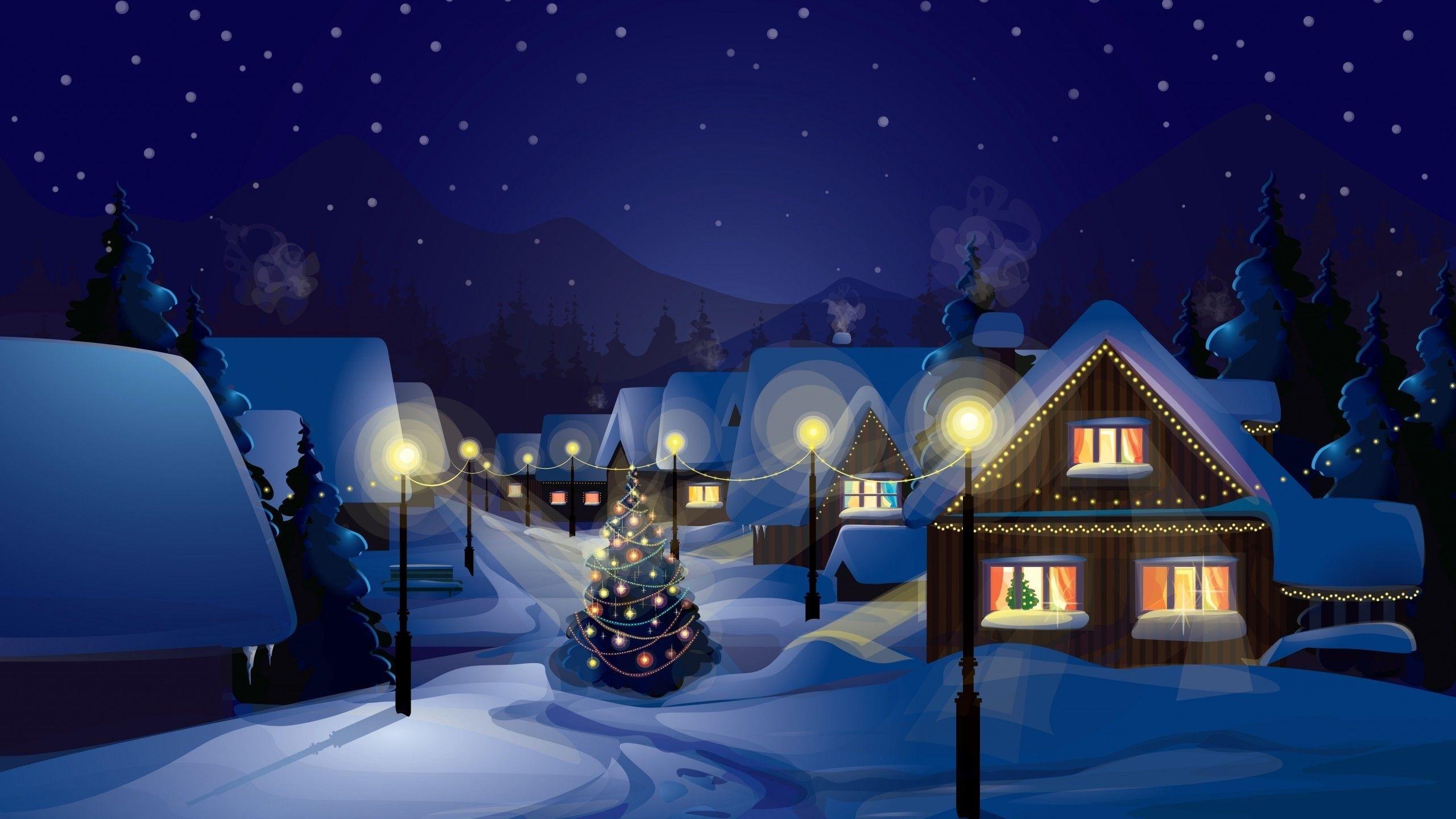 2560x1440 Christmas Village Wallpaper for Computer. Christmas Wallpaper, Beautiful Christmas Wallpaper and Awesome Christmas Wallpaper