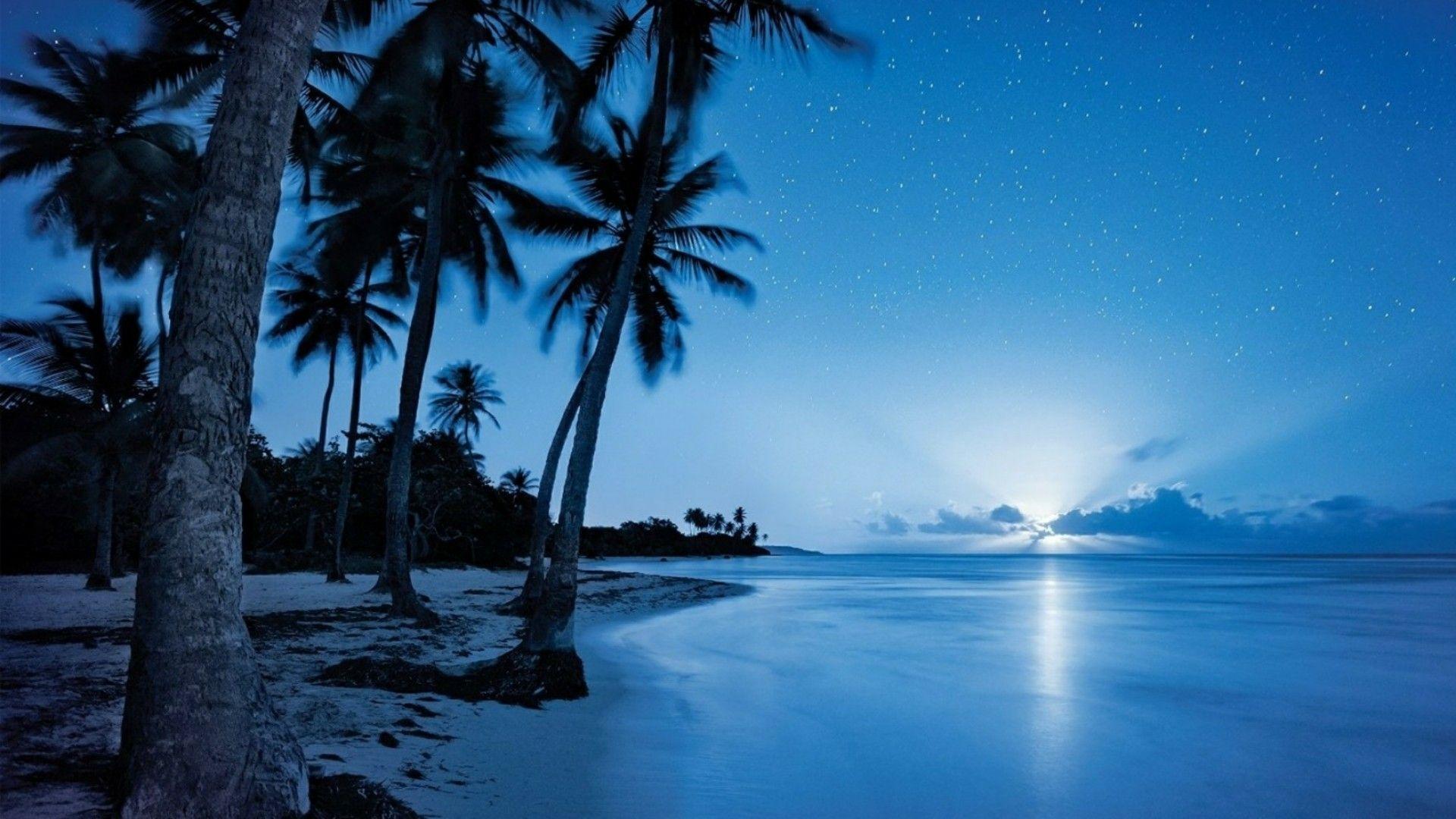1920x1080 Night Beach HD Wallpaper