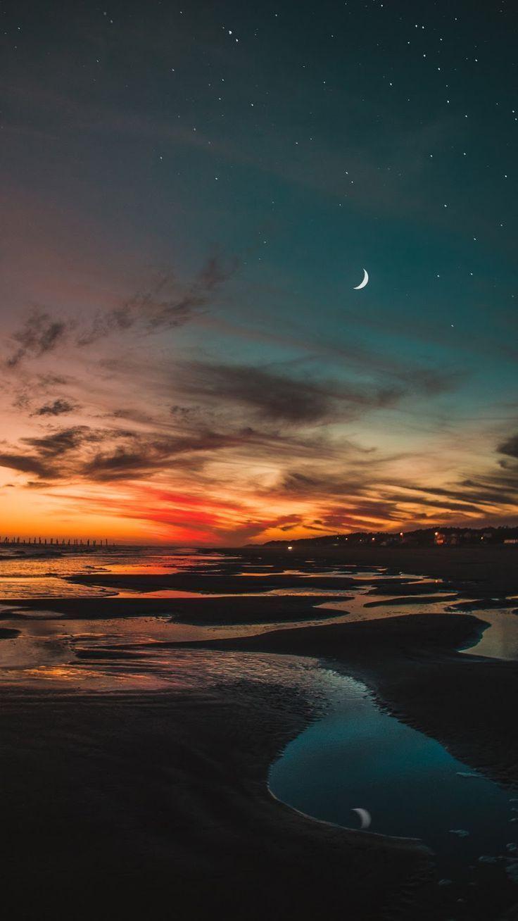 736x1308 beach in the night - #Beach #fondos #night #nightbeachpicture. Hintergrund landschaft, Strand wallpaper, Strand in der nacht