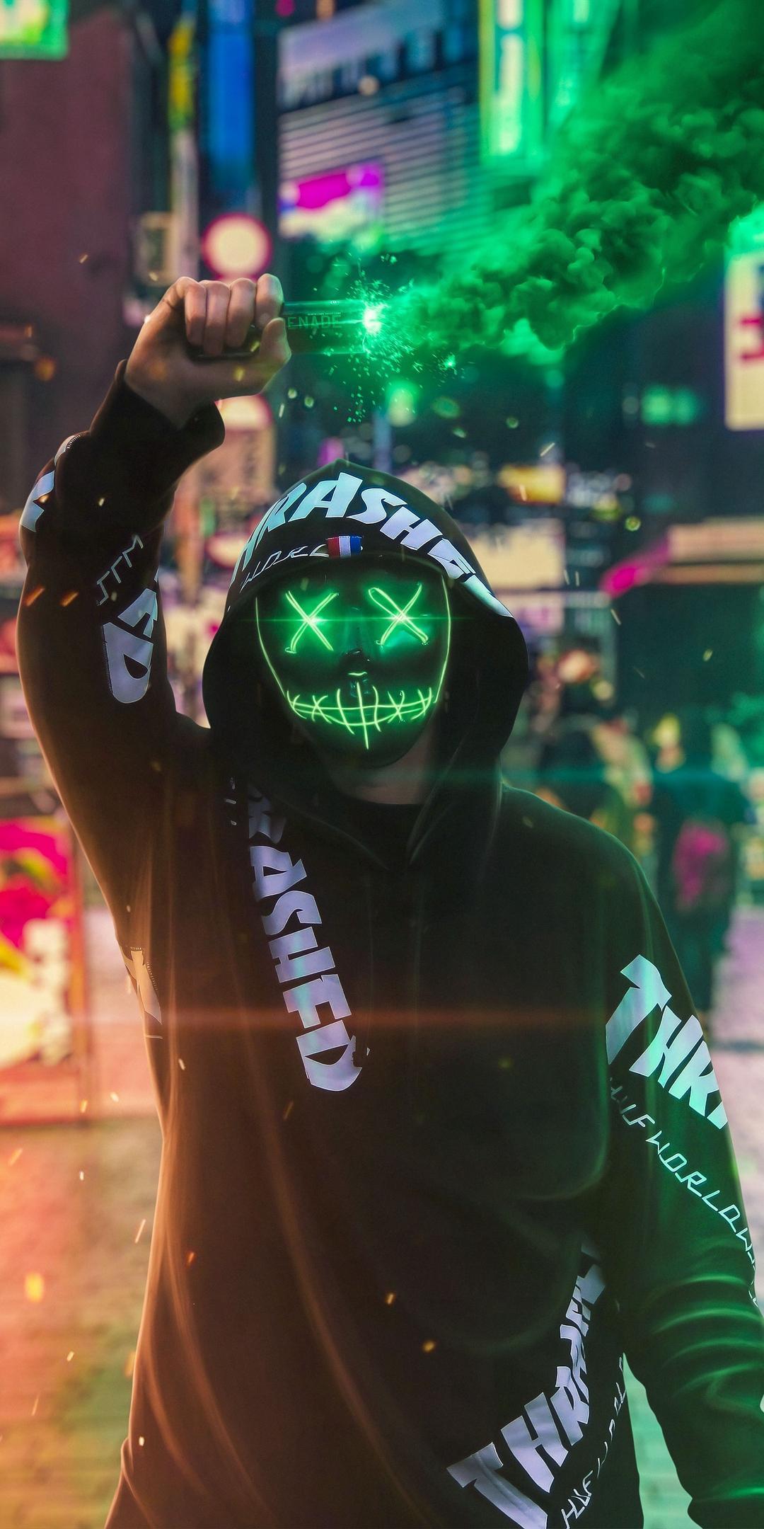 1080x2160 Purge LED Mask Wallpaper