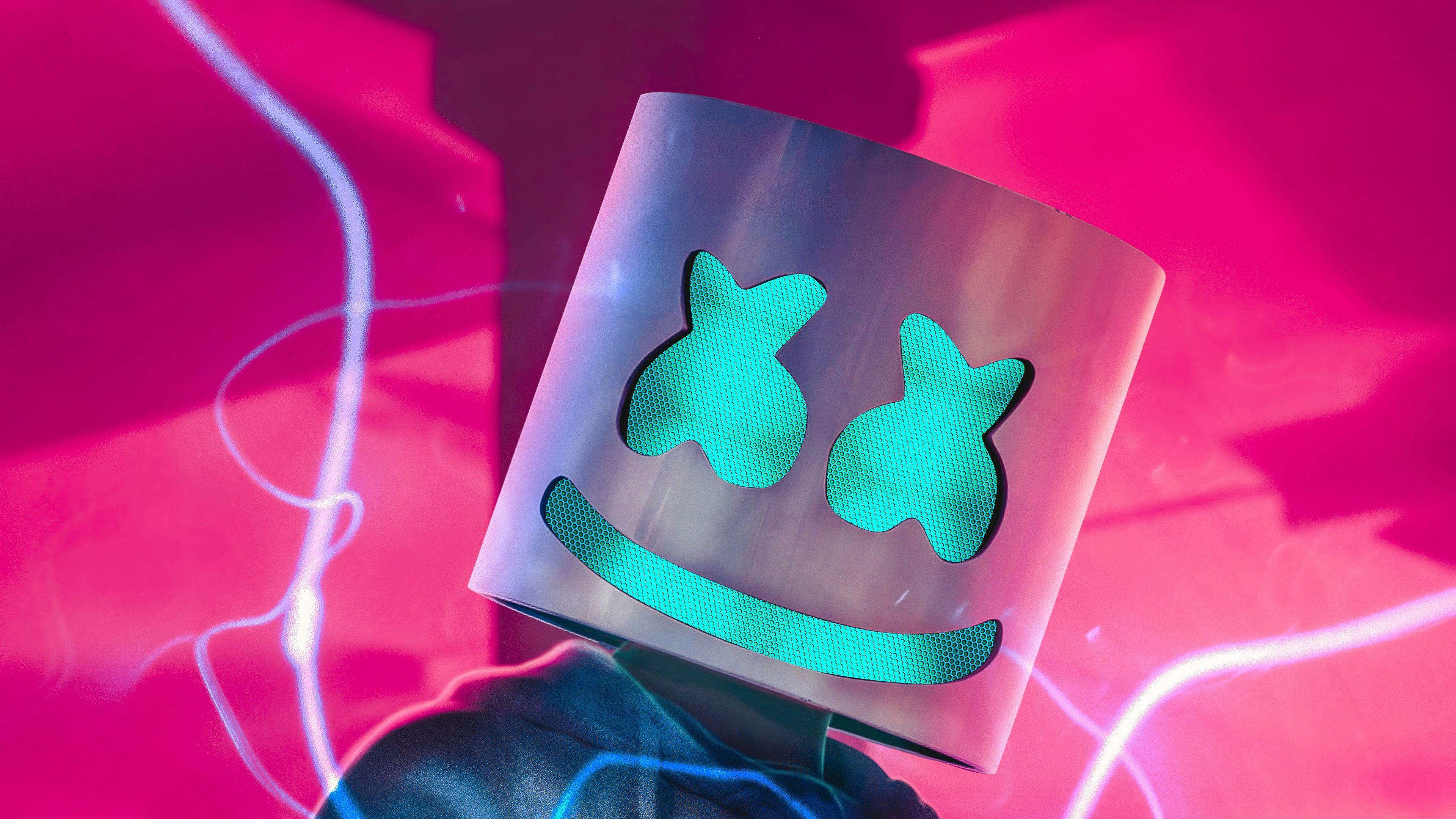 3840x2160 Marshmello Green Led Helmet 4K HD Marshmello Wallpaper