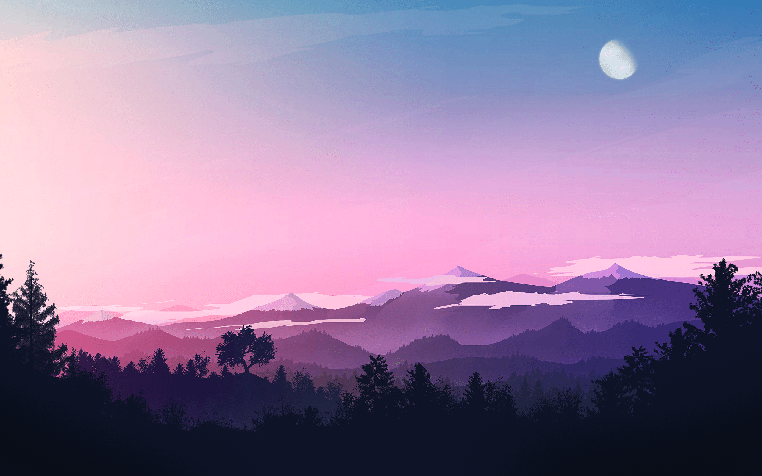 2560x1600 Evening forest by rmRadev [3840x2160]