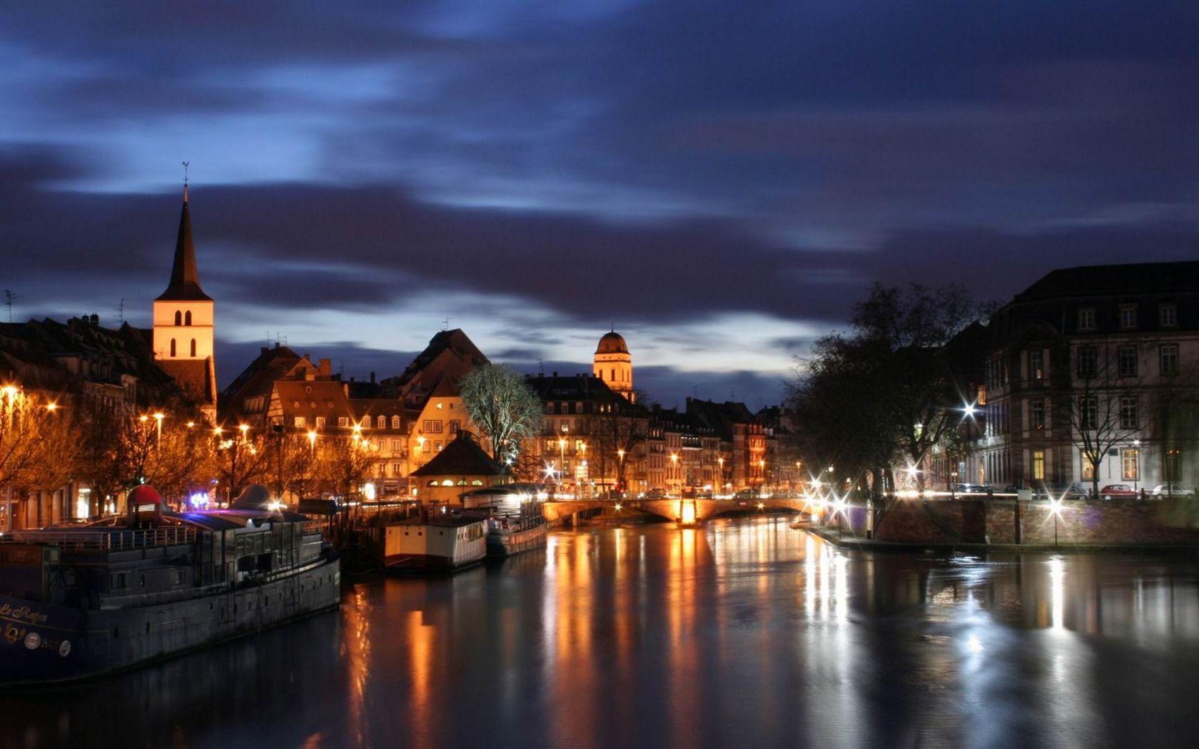 1680x1050 Summer Night City Photography HD Wallpaper