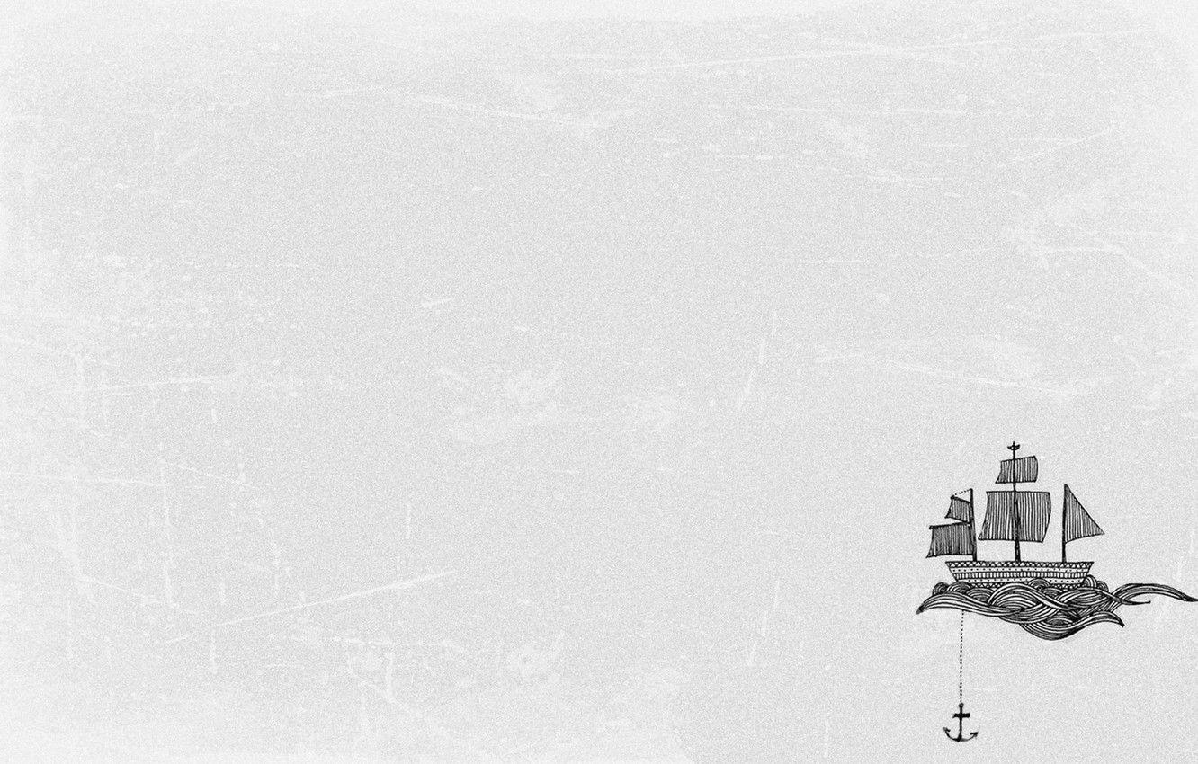 1332x850 Wallpaper background, ship, anchor image for desktop, section минимализм