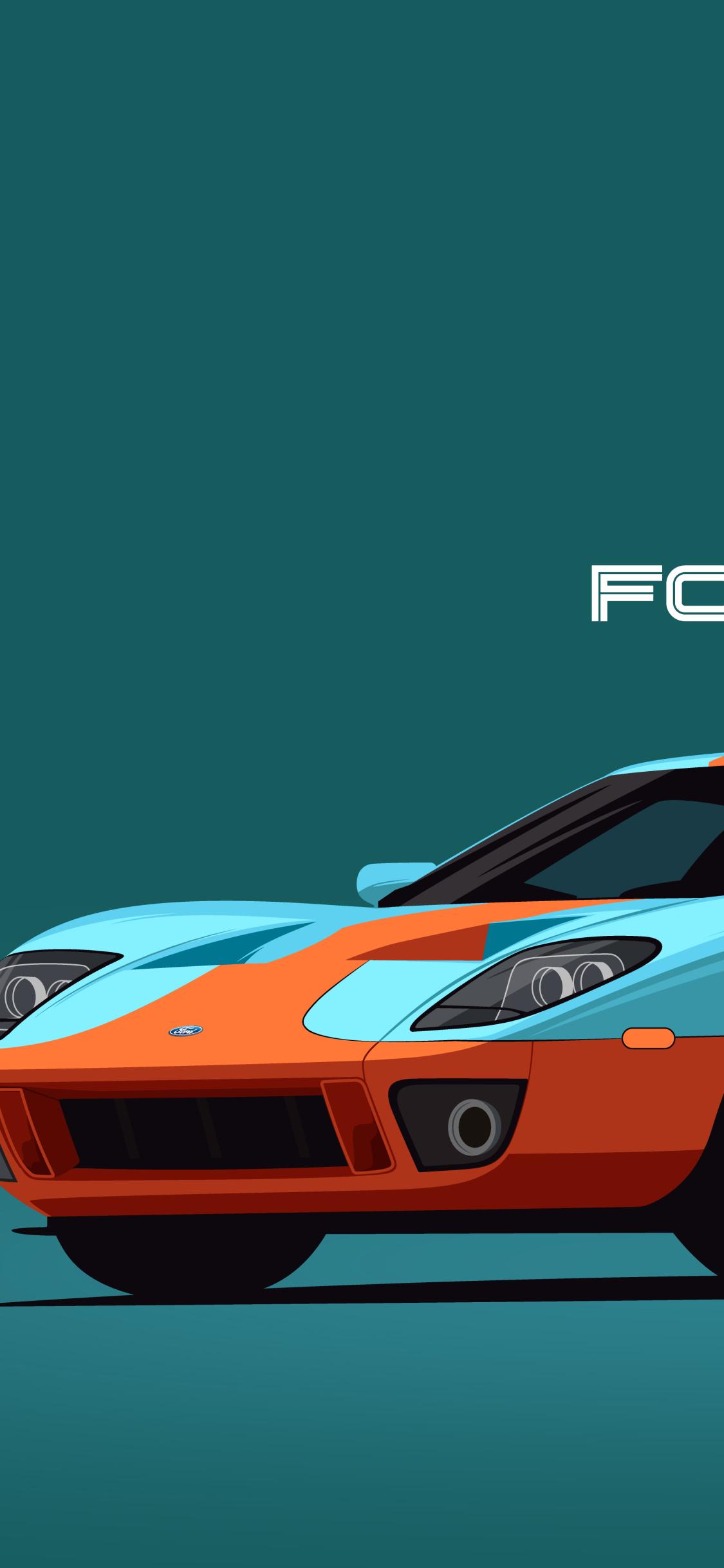 1125x2436 Ford GT40 Minimalist iPhone XS, iPhone iPhone X Wallpaper, HD Cars 4K Wallpaper, Image, Photo and Background