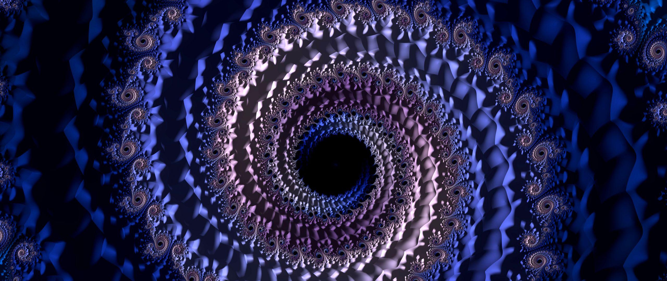 2560x1080 Download 2560x1080 wallpaper blue fractal, vortex, swirling, 3D, dual wide, widescreen, 2560x1080 HD image, background, 22579
