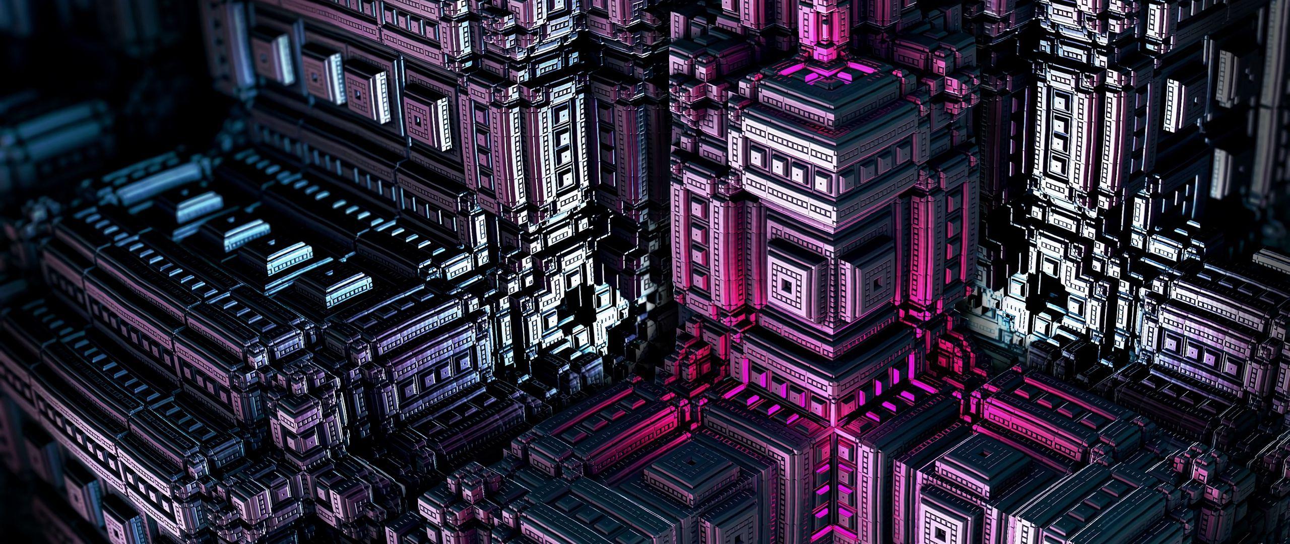 2560x1080 Download wallpaper 2560x1080 structure, 3D, model, volume dual wide 1080p HD background