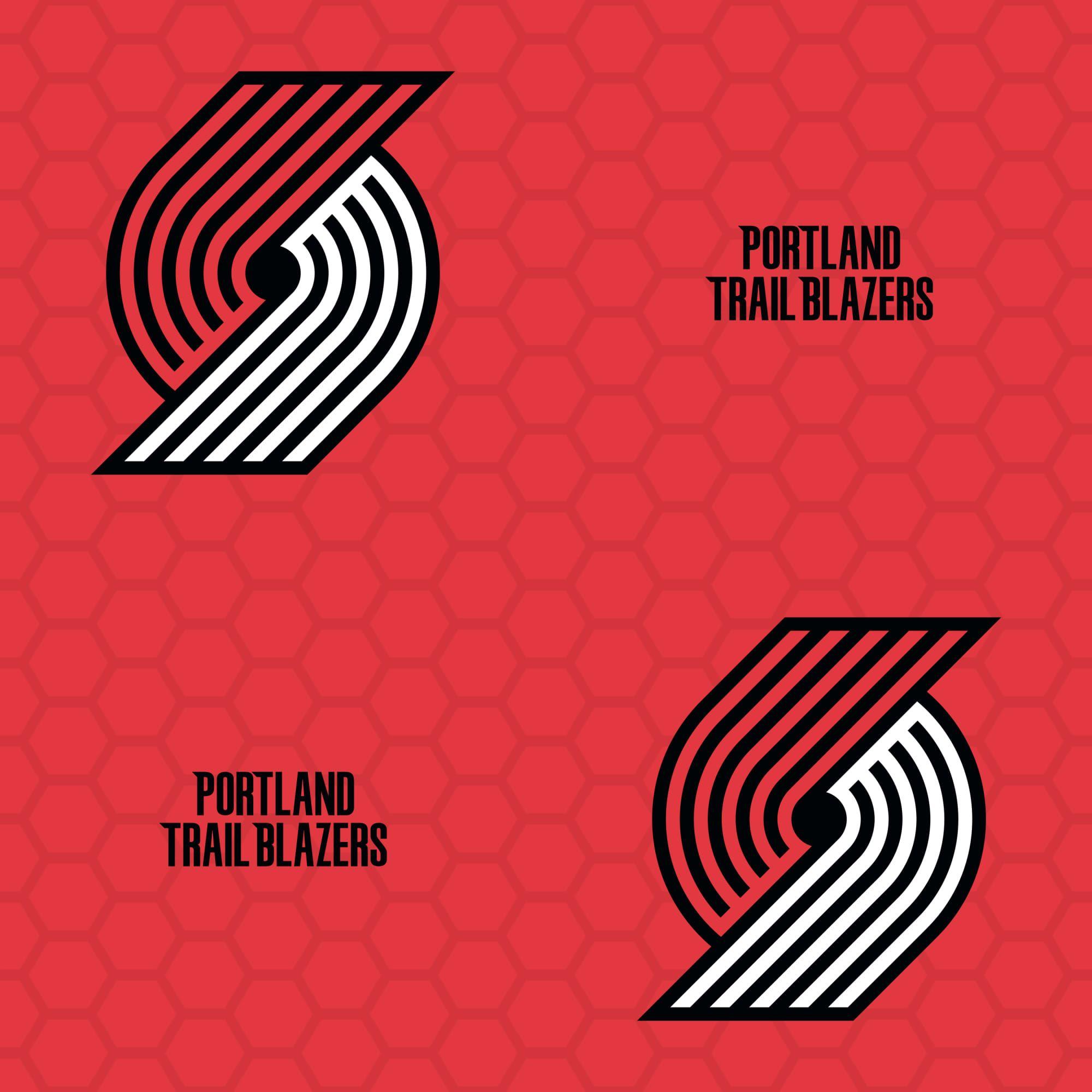 2000x2000 Portland Trail Blazers: Logo Pattern (Red) Licensed Removable Wallpaper. Portland trailblazers, Boston celtics logo, Trail blazers