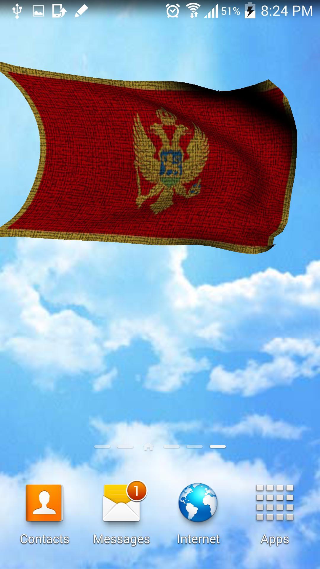1080x1920 Montenegro Flag 3D Wallpaper for Android