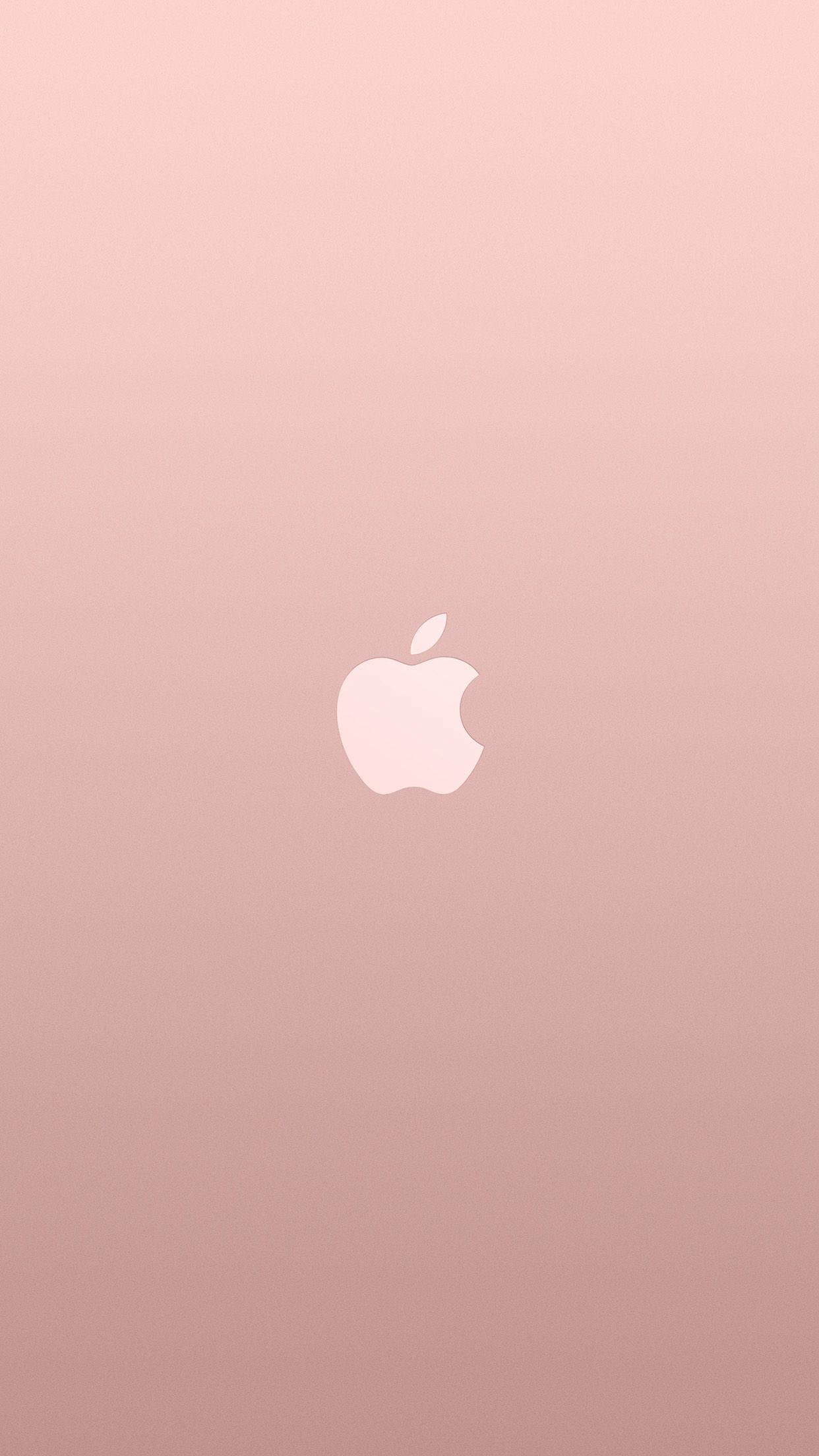 1242x2208 Logo Apple Pink Rose Gold White Minimal Illustration Art Android wallpaper HD wallpaper