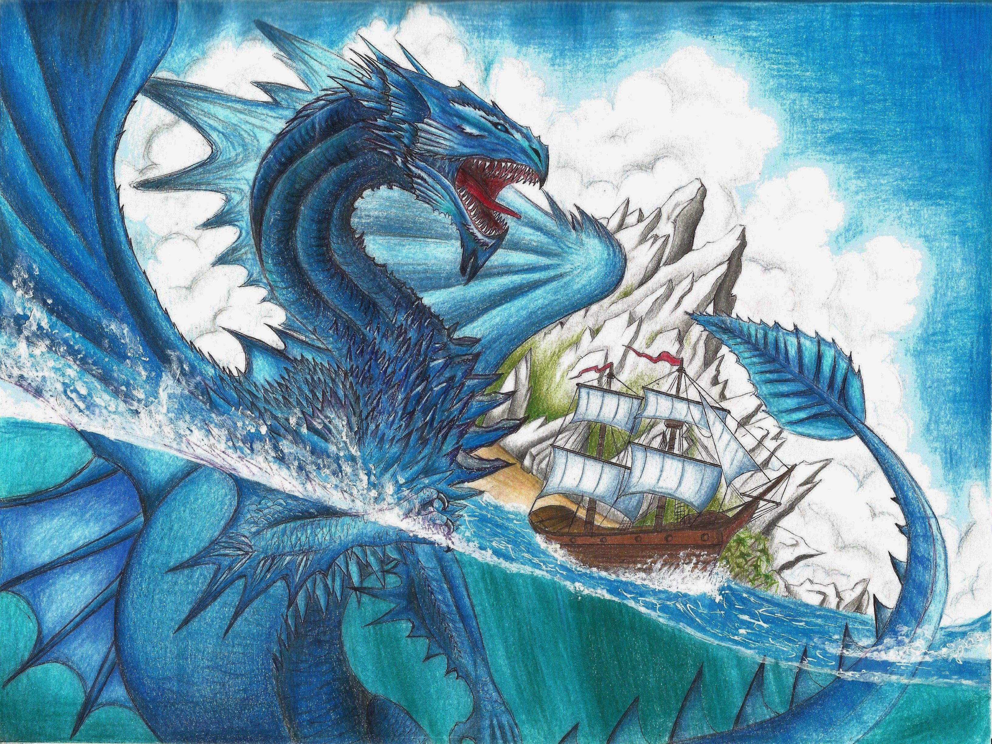 3264x2448 Water Dragon Background .