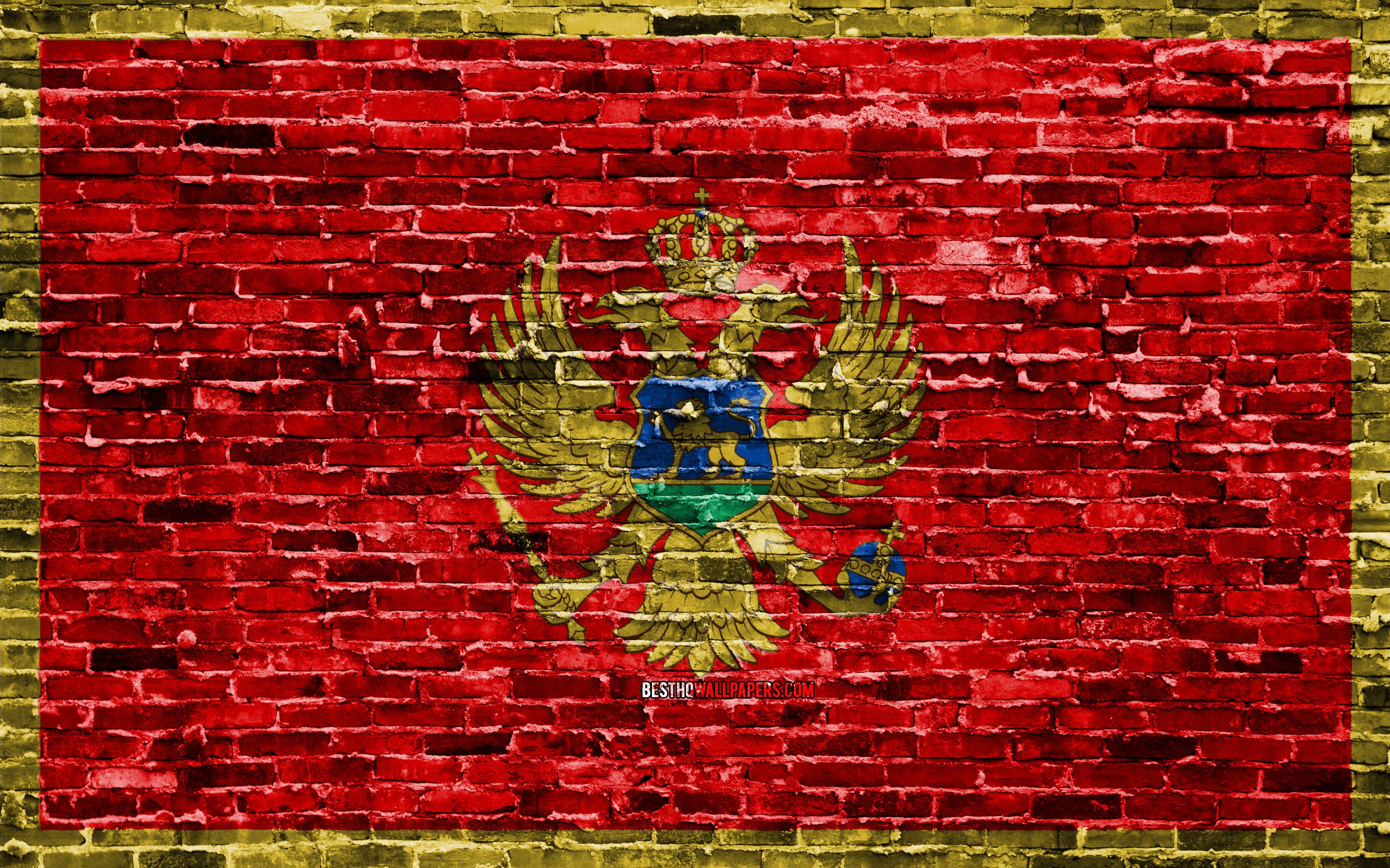 3840x2400 Download wallpaper 4k, Montenegrin flag, bricks texture, Europe, national symbols, Flag of Montenegro, brickwall, Montenegro 3D flag, European countries, Montenegro for desktop with resolution 3840x2400. High Quality HD picture wallpaper