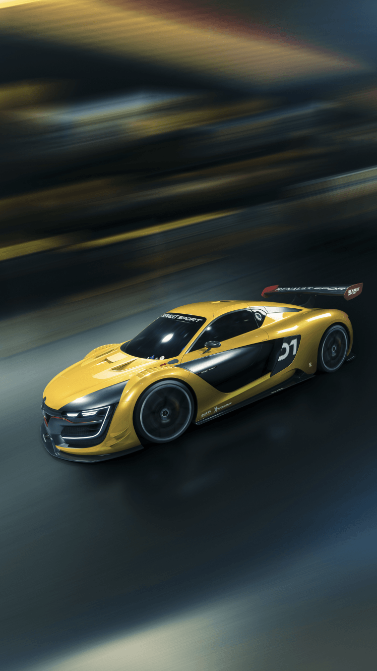 748x1330 Renault Sport R.S. Car, Vehicle, Race Cars, Motion Blur, Race Tracks, Portrait Display Wallpaper HD / Desktop and Mobile Background