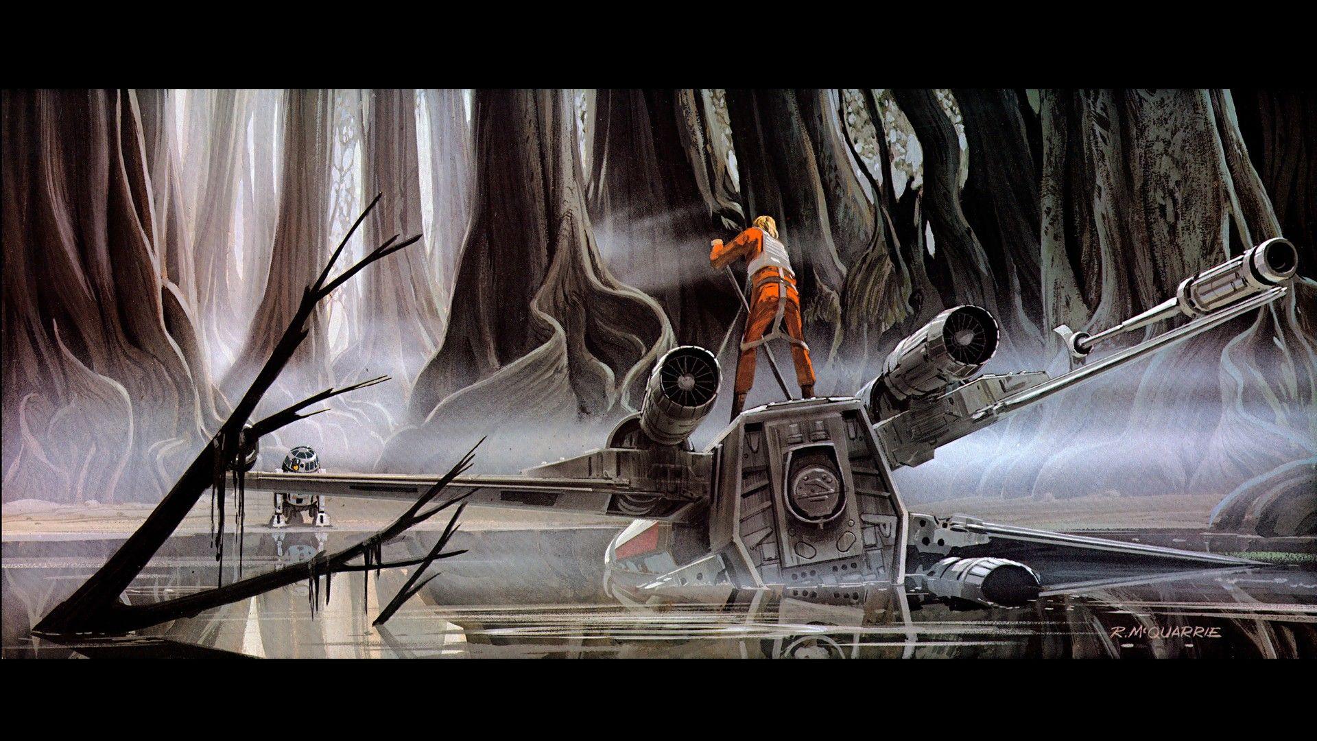 1920x1080 Star Wars, comics, R2D Luke Skywalker, Star Fighters wallpaper