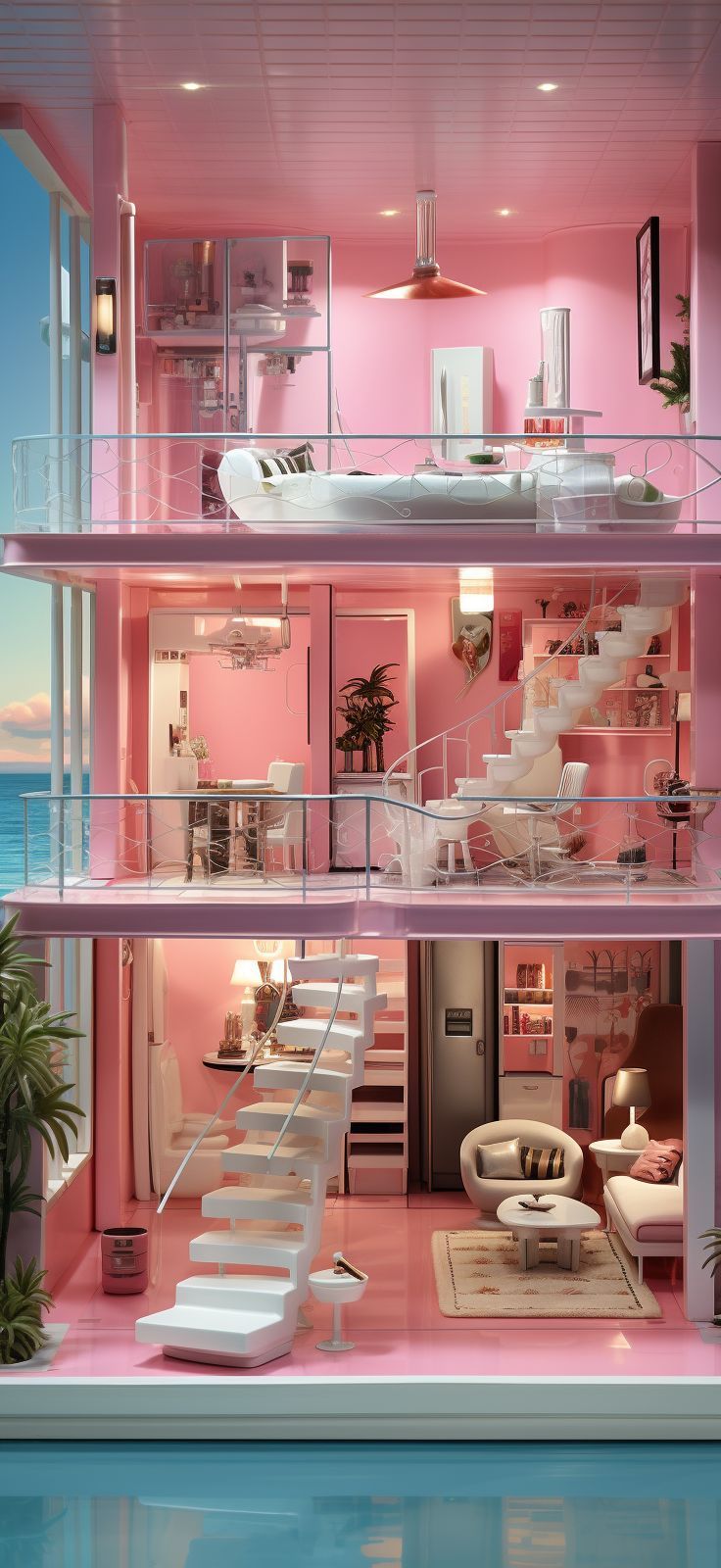 736x1600 Barbie's dream house