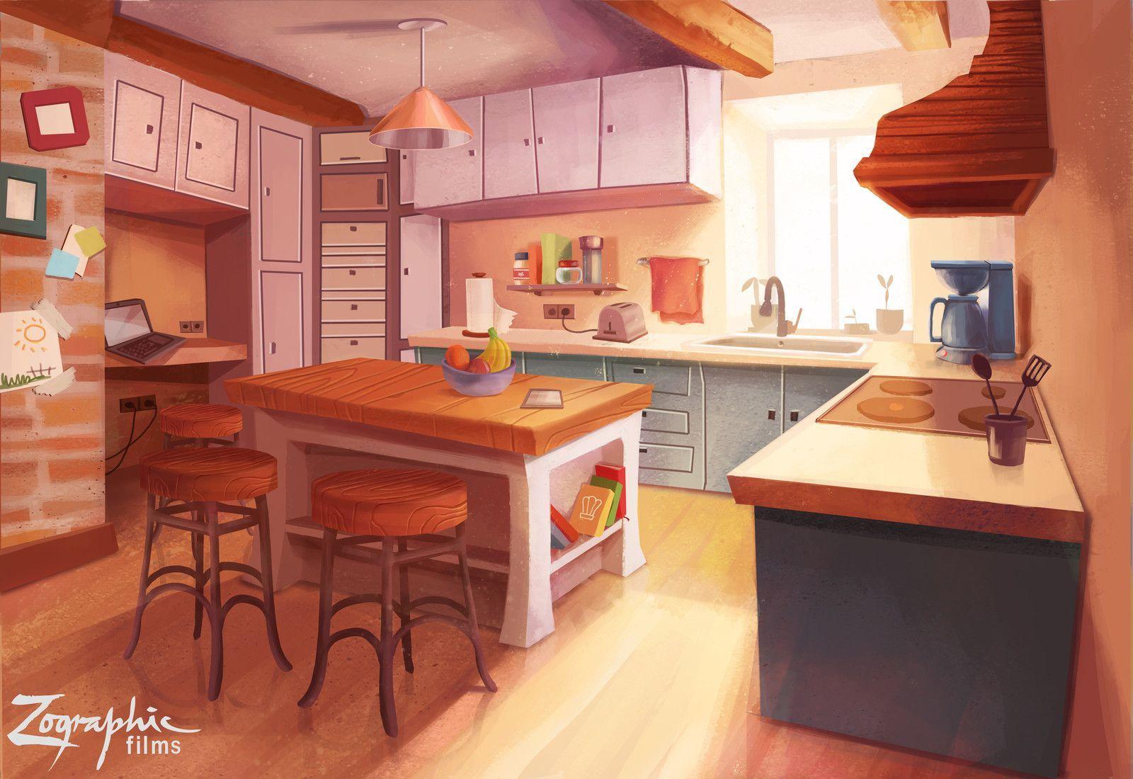 Anime Kitchen HD Wallpaper by Piero