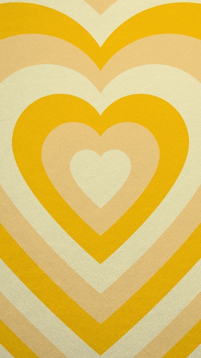 675x1200 Yellows Layered heart aesthetic wallpaper