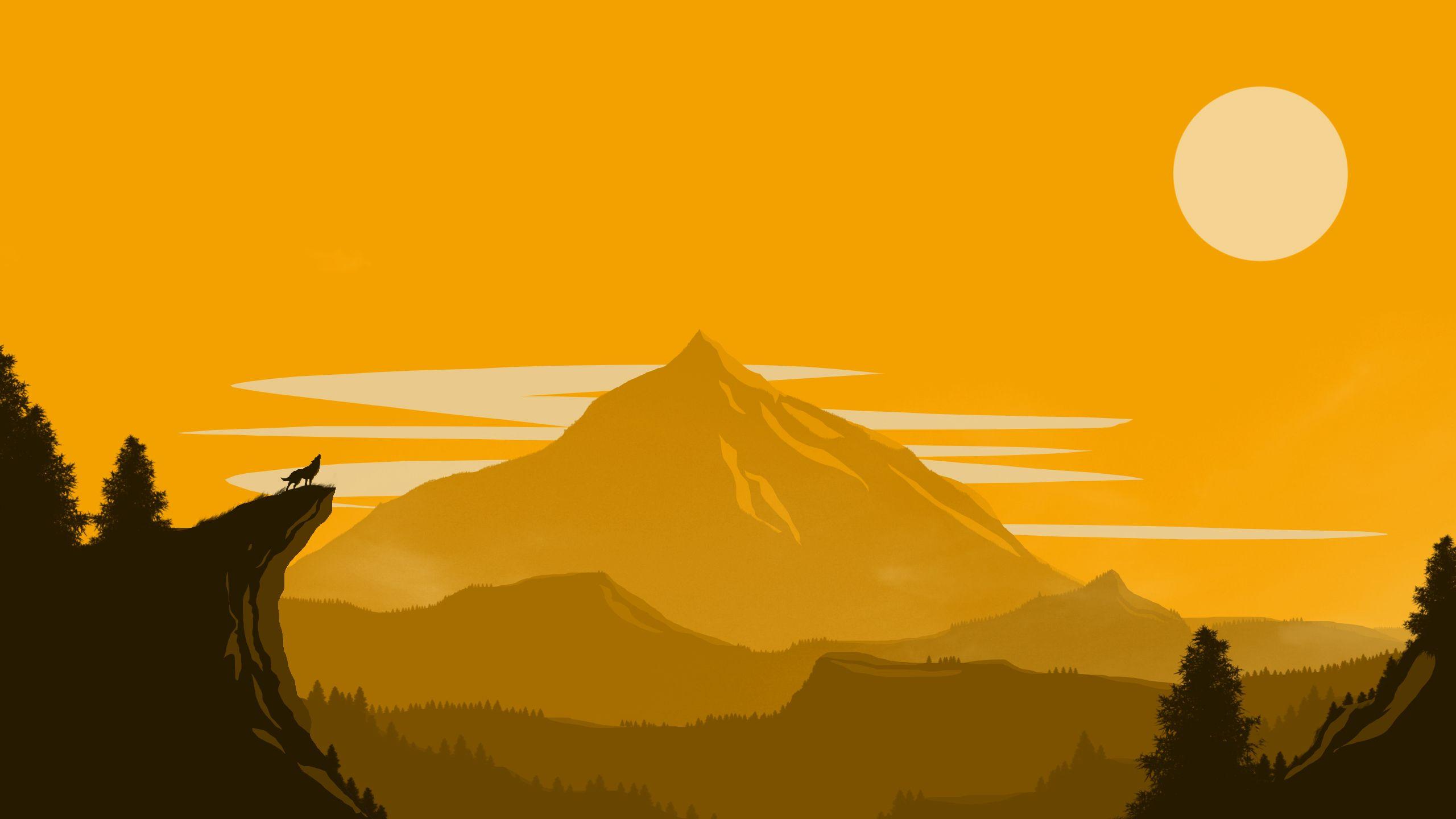 2560x1440 Yellow Deskk Wallpaper