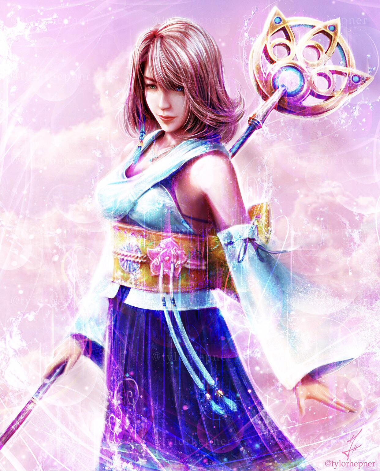 1242x1539 Yuna Painting -Continuing my FFX Drawing Series