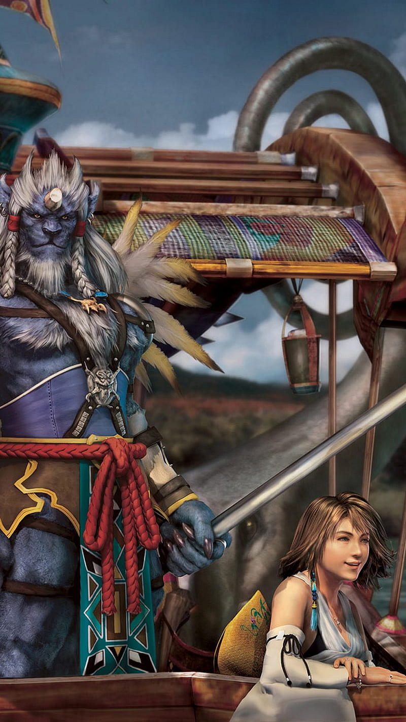 800x1422 Kimahri and Yuna, final fantasy final fantasy x, HD phone wallpaper