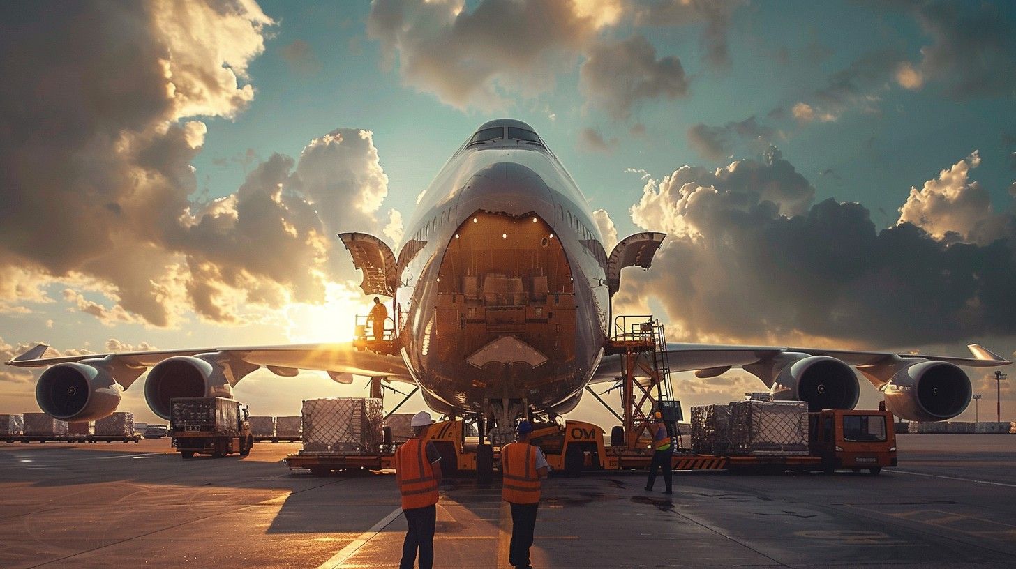 1456x816 Download Sunset Cargo Loading Image, Sunset, Cargo