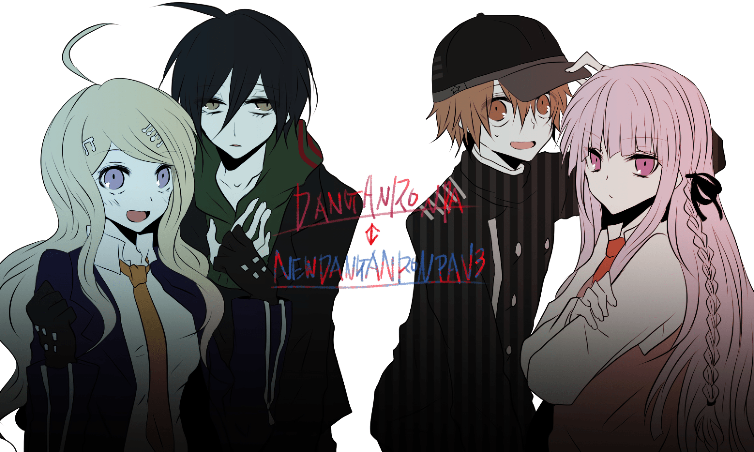 2400x1440 Makoto Naegi, Danganronpa V3: Killing Harmony, Anime, Kaede Akamatsu, Shuichi Saihara, Kyōko Kirigiri wallpaper
