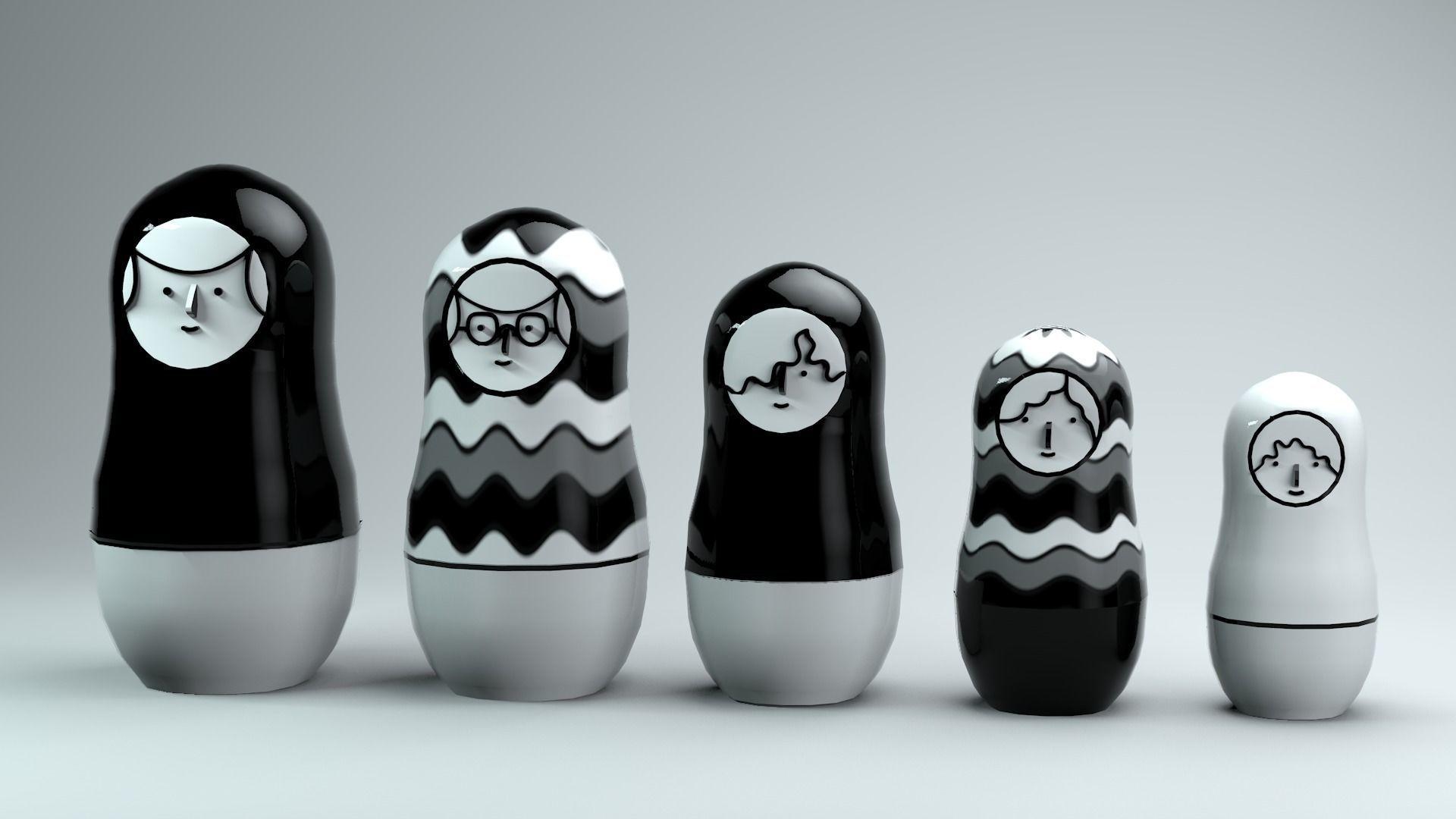 1920x1080 3D asset VR / AR ready Russian doll or Matryoshka
