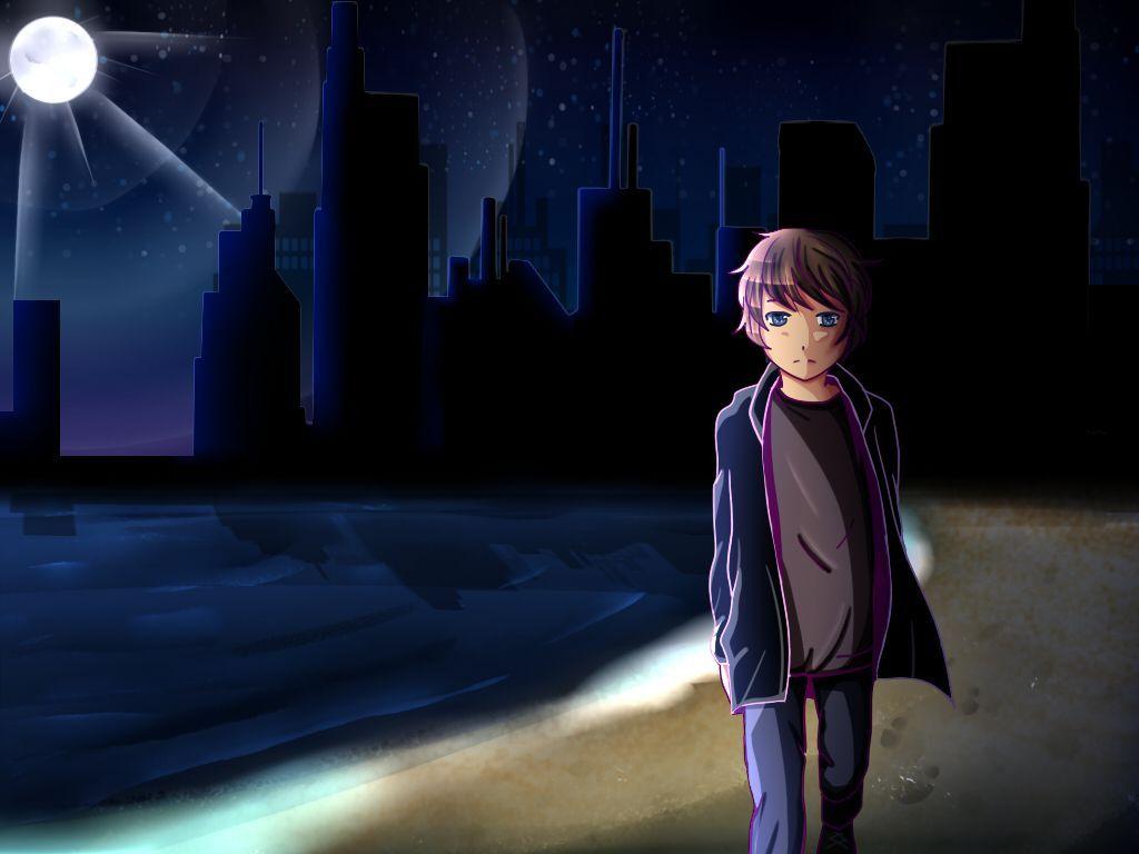 1024x768 Lonely Boy Anime Pics Wallpaper