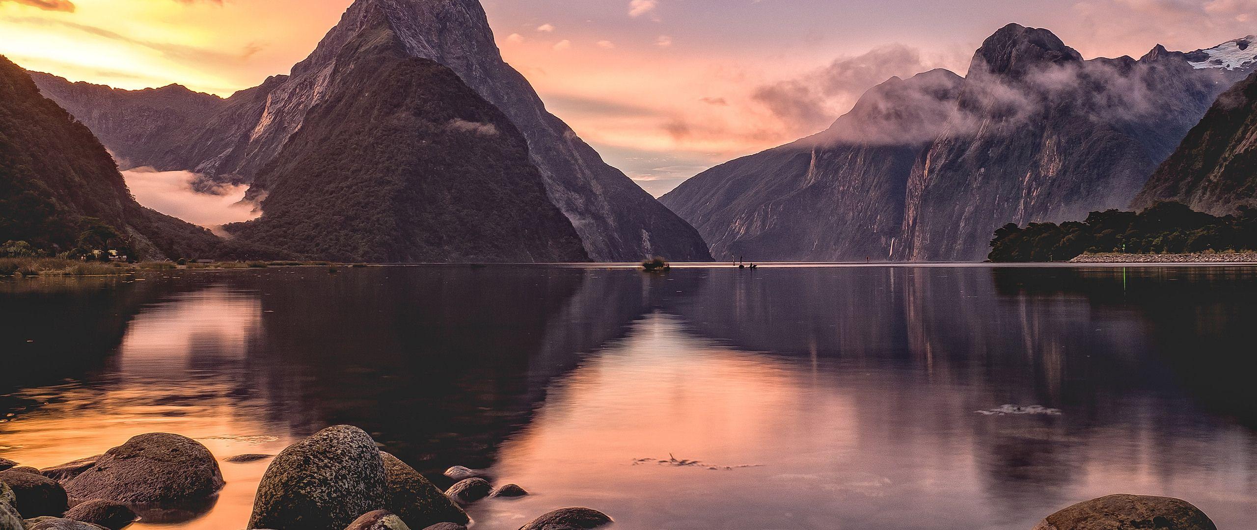 2560x1080 Milford Sound Sunset New Zealand 2560x1080 Resolution HD 4k Wallpaper, Image, Background, Photo and Picture