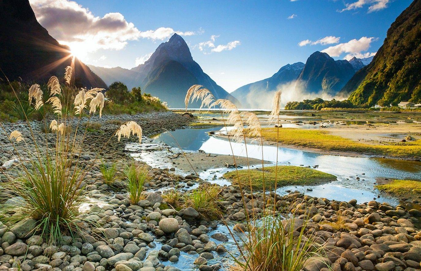 1375x887 New Zealand Photo. Milford Sound Late Afternoon, Fiordland, NZ