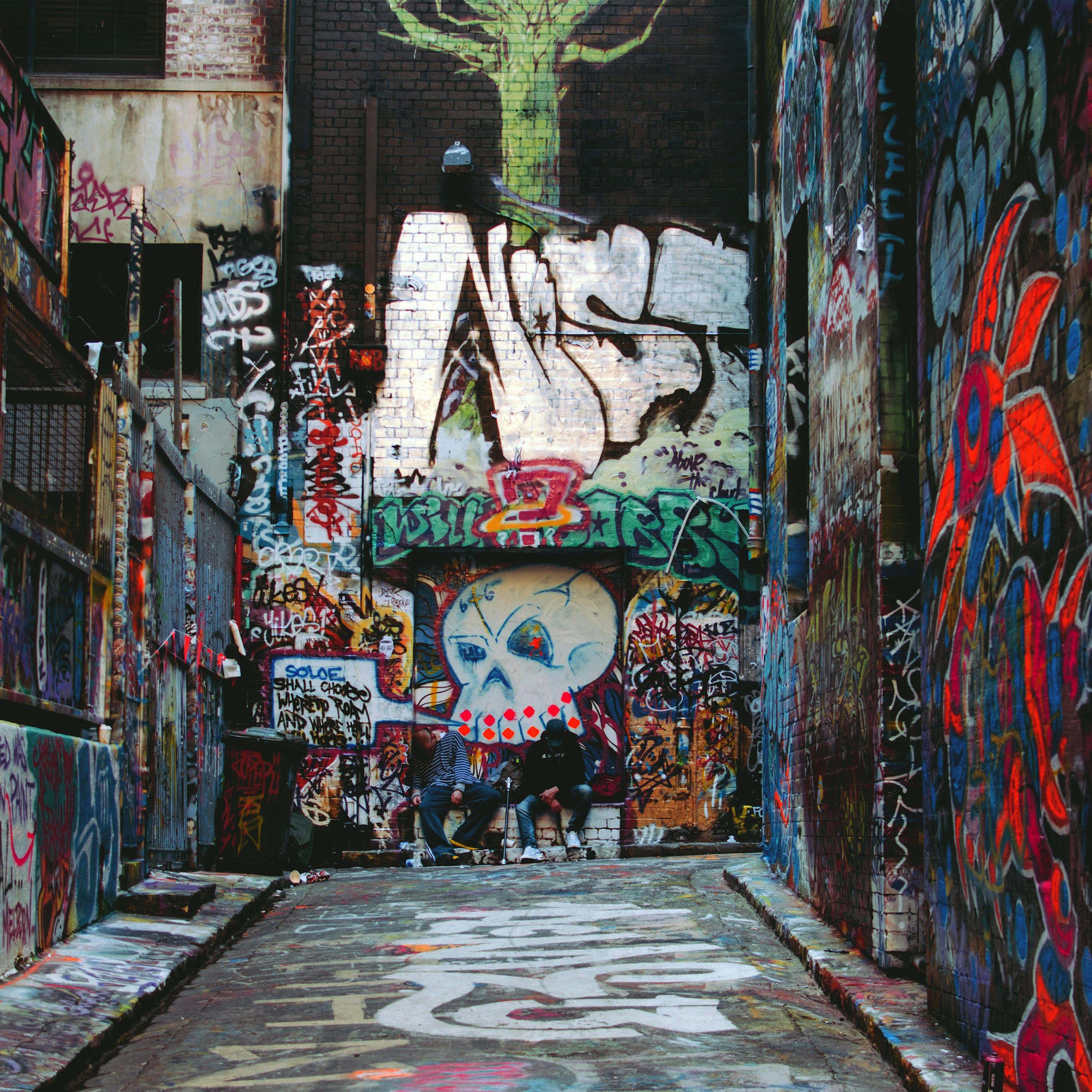 2732x2732 Grarfiti Street Road Grunge Wallpaper