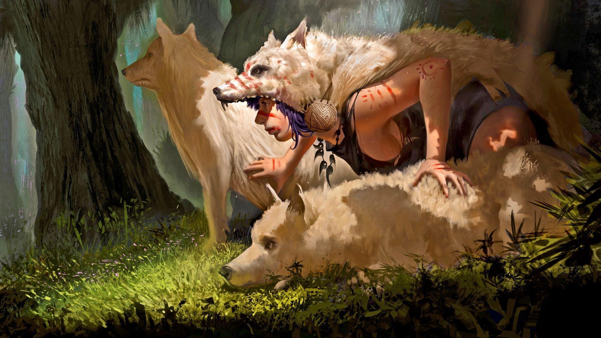 1920x1080 Magic Wolf Wallpaper