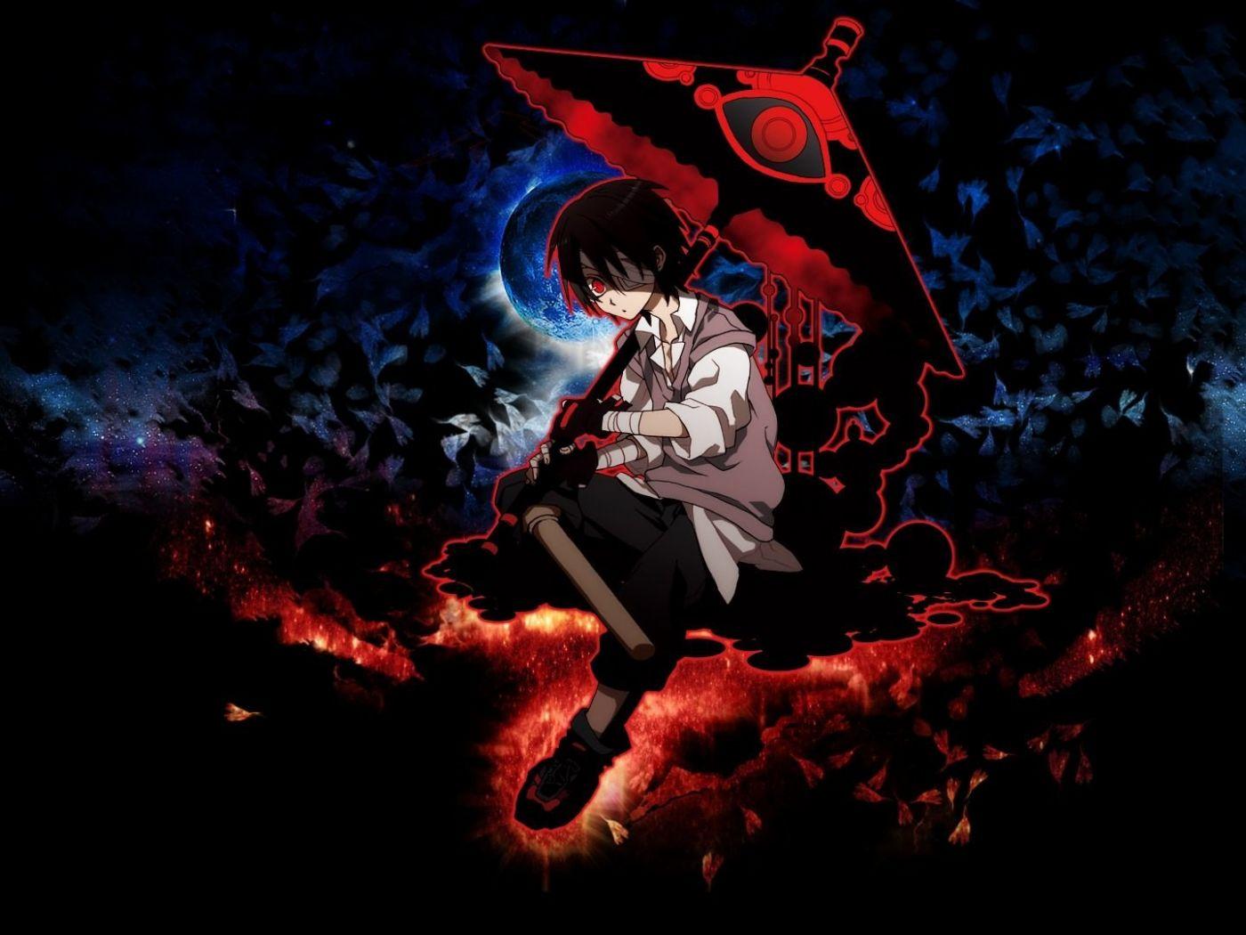 1400x1050 Desktop Wallpaper Dark, Anime Boy, Umbrella, Original, HD Image, Picture, Background, B7e395