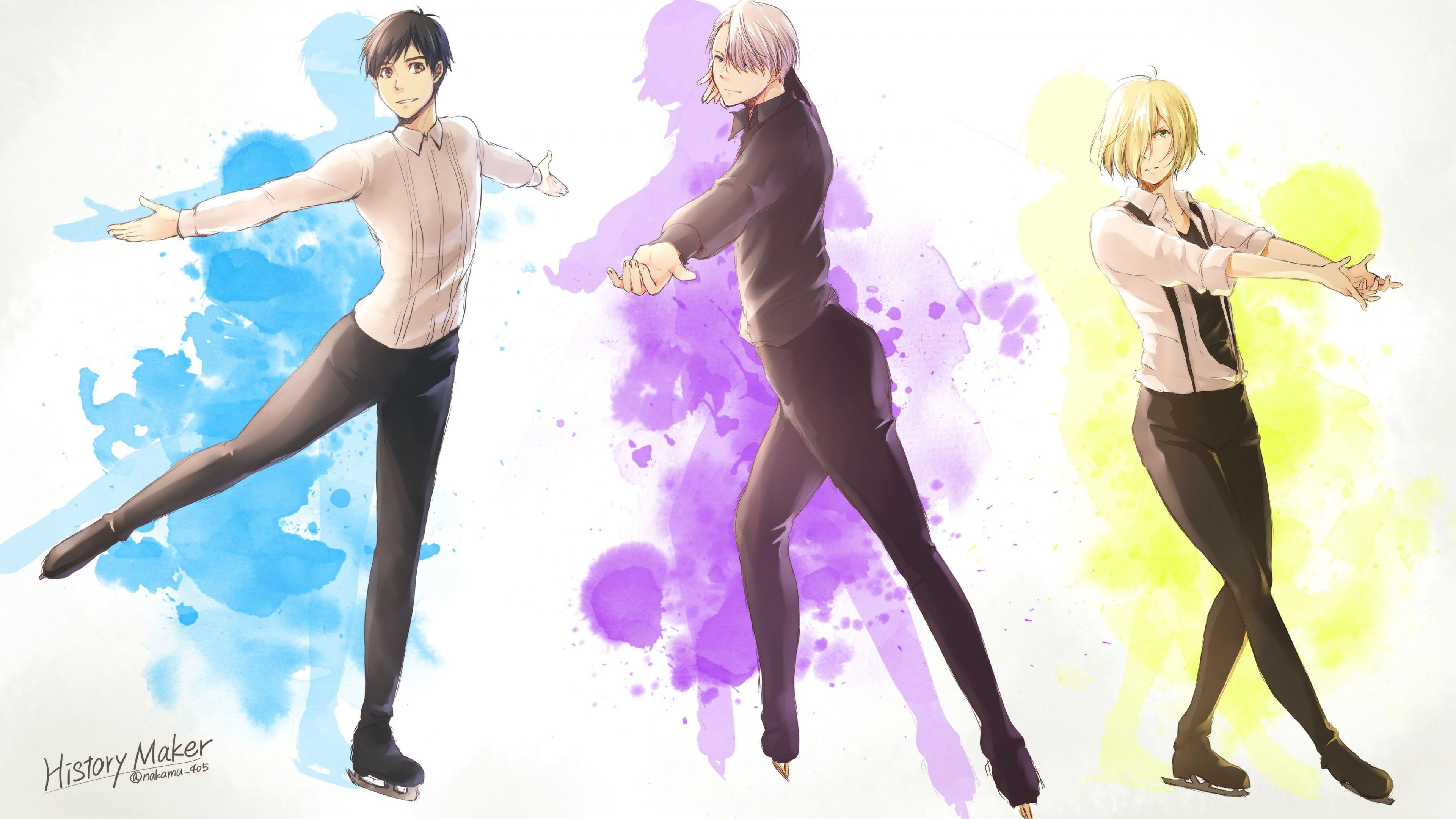 3840x2160 Wallpaper Viktor Nikiforov, Plisetsky Yuri, Yuri On Ice, Katsuki Yuuri