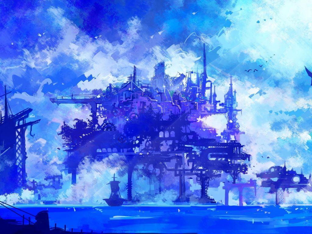 1024x768 Desktop wallpaper cyber city, anime, cyberpunk, artwork, HD image, picture, background, 8a9219