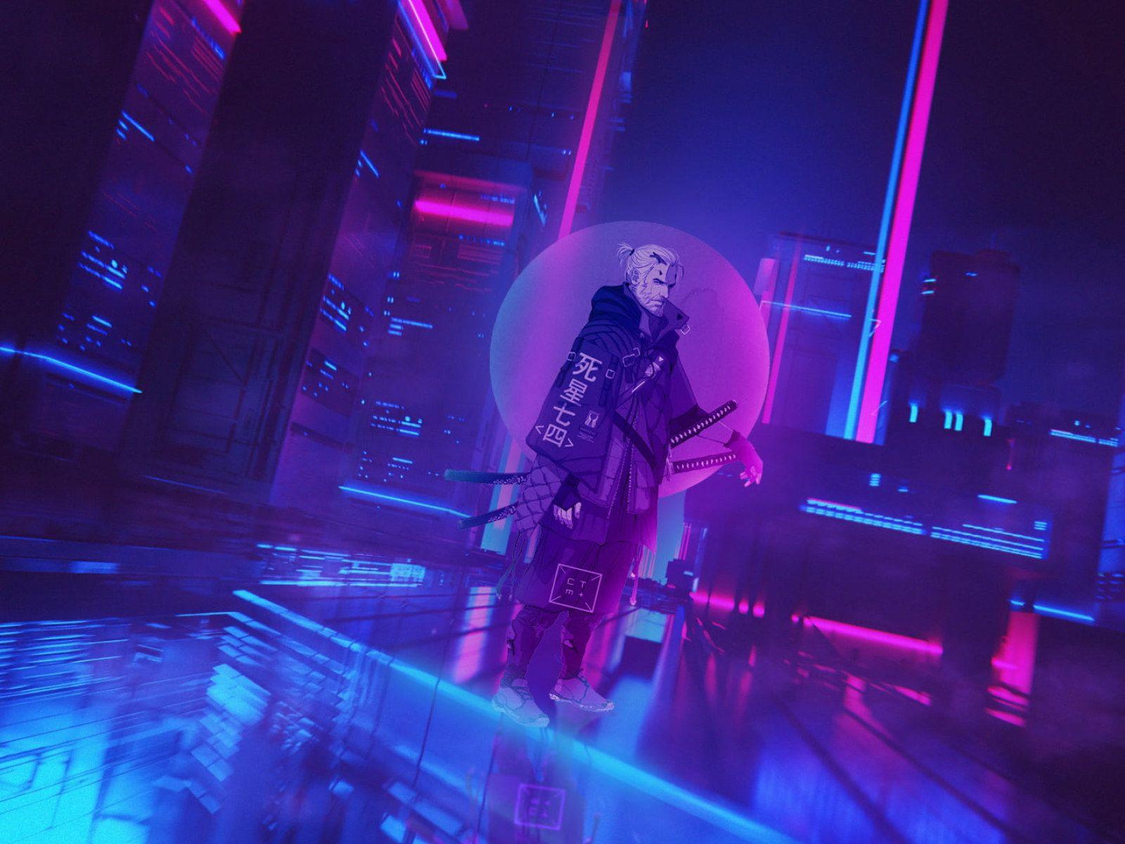 1600x1200 Cyberpunk wallpaper, Cyberpunk cyber city, neon, The Witcher, Geralt of Rivia • Wallpaper For You HD Wallpaper For Desktop & Mobile