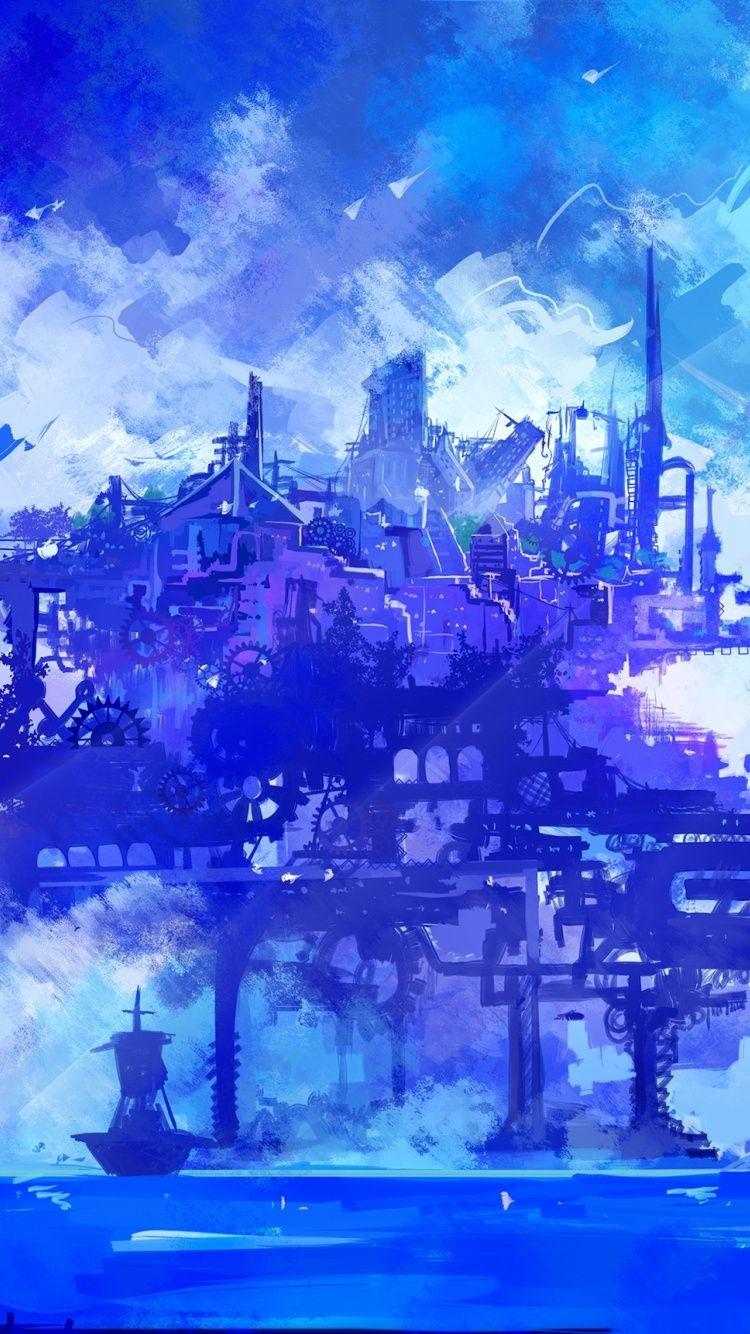 750x1334 Cyber City, Anime, Cyberpunk, Artwork, Wallpaper Wallpaper iPhone HD