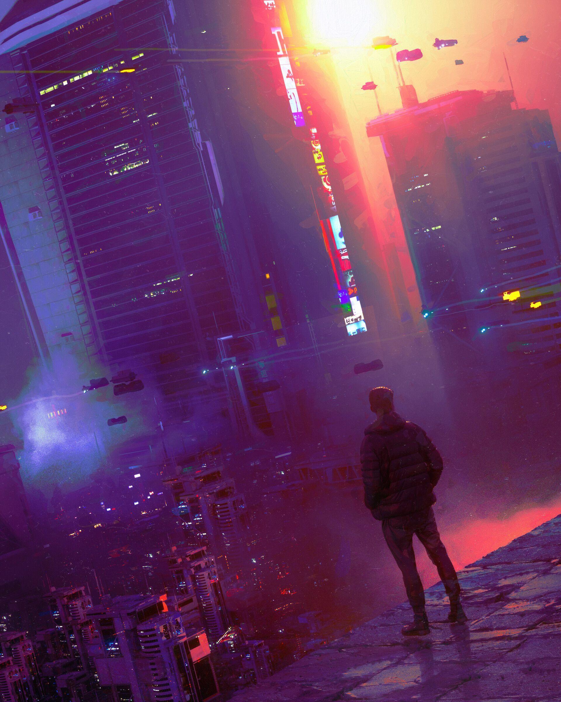 1920x2400 Artwork Futuristic Cyber City Cyberpunk Wallpaper:1920x2400